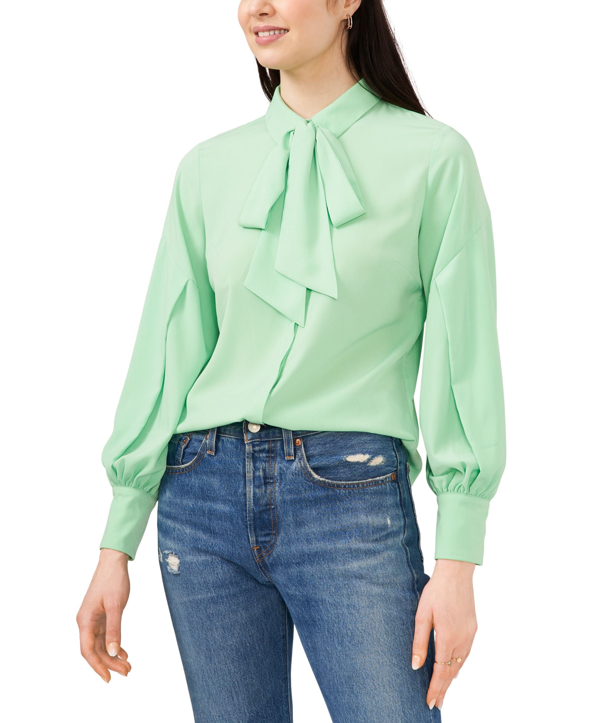 Riley Rae Camille Tie Neck Signature Blouse