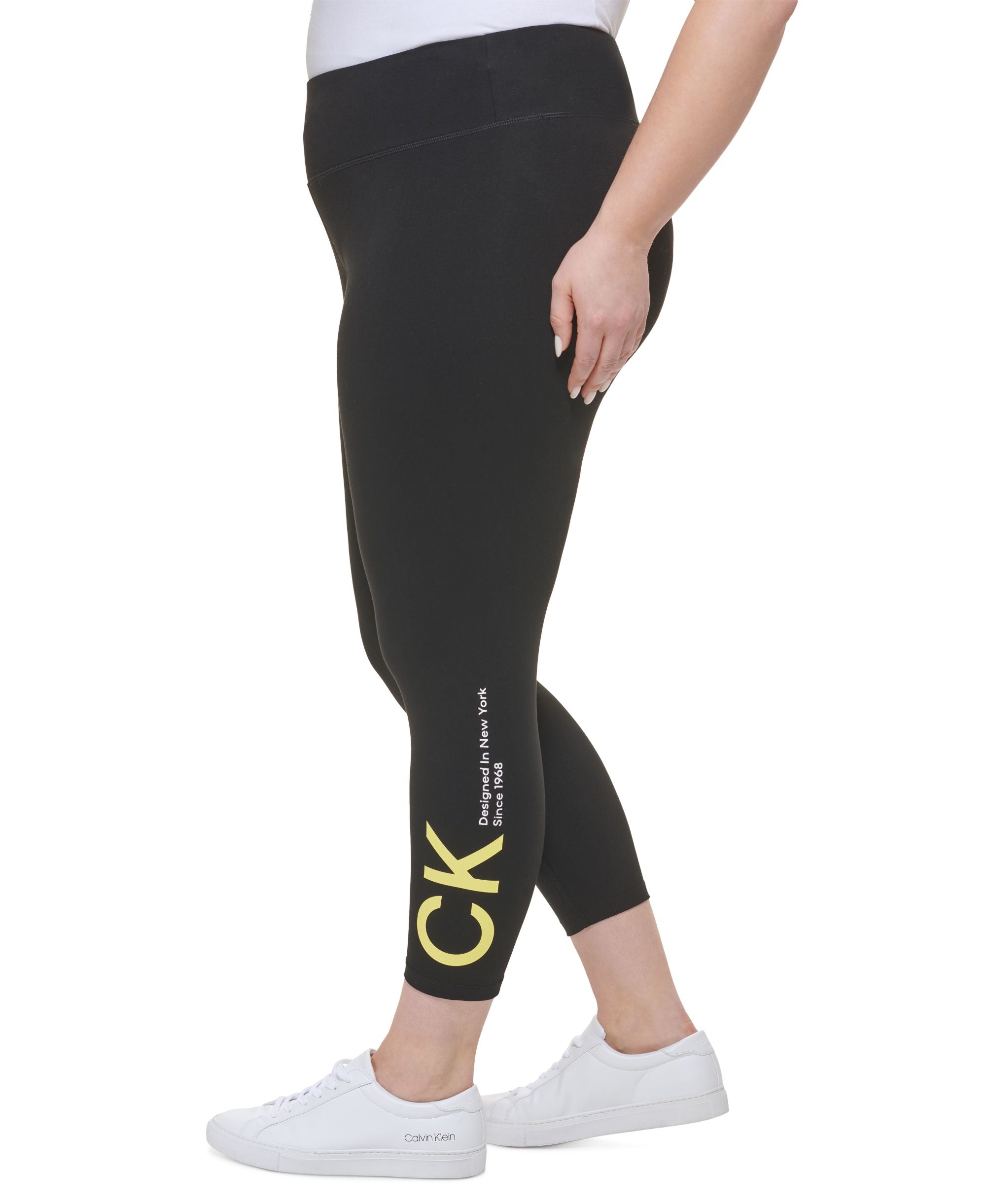 Calvin Klein Performance Plus Size Ck Logo High Waist 7/8 Leggings