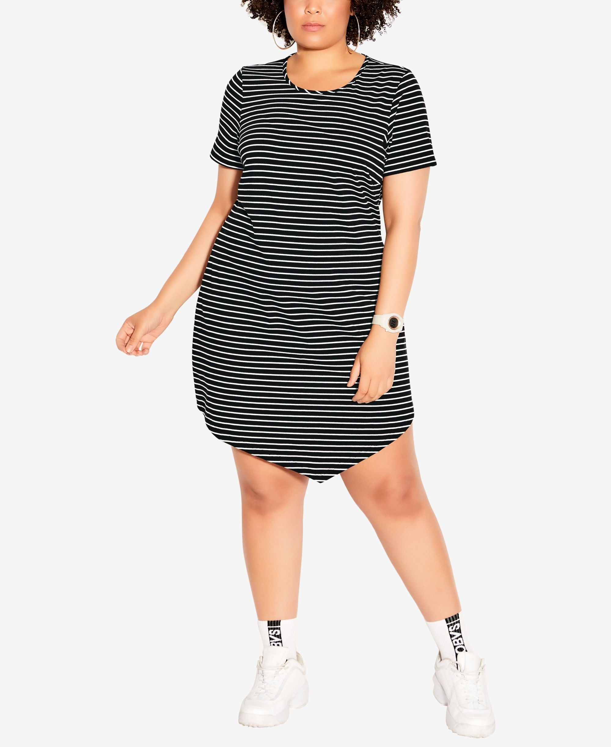 City Chic Modern Plus Size Laid Back Stripe Dress