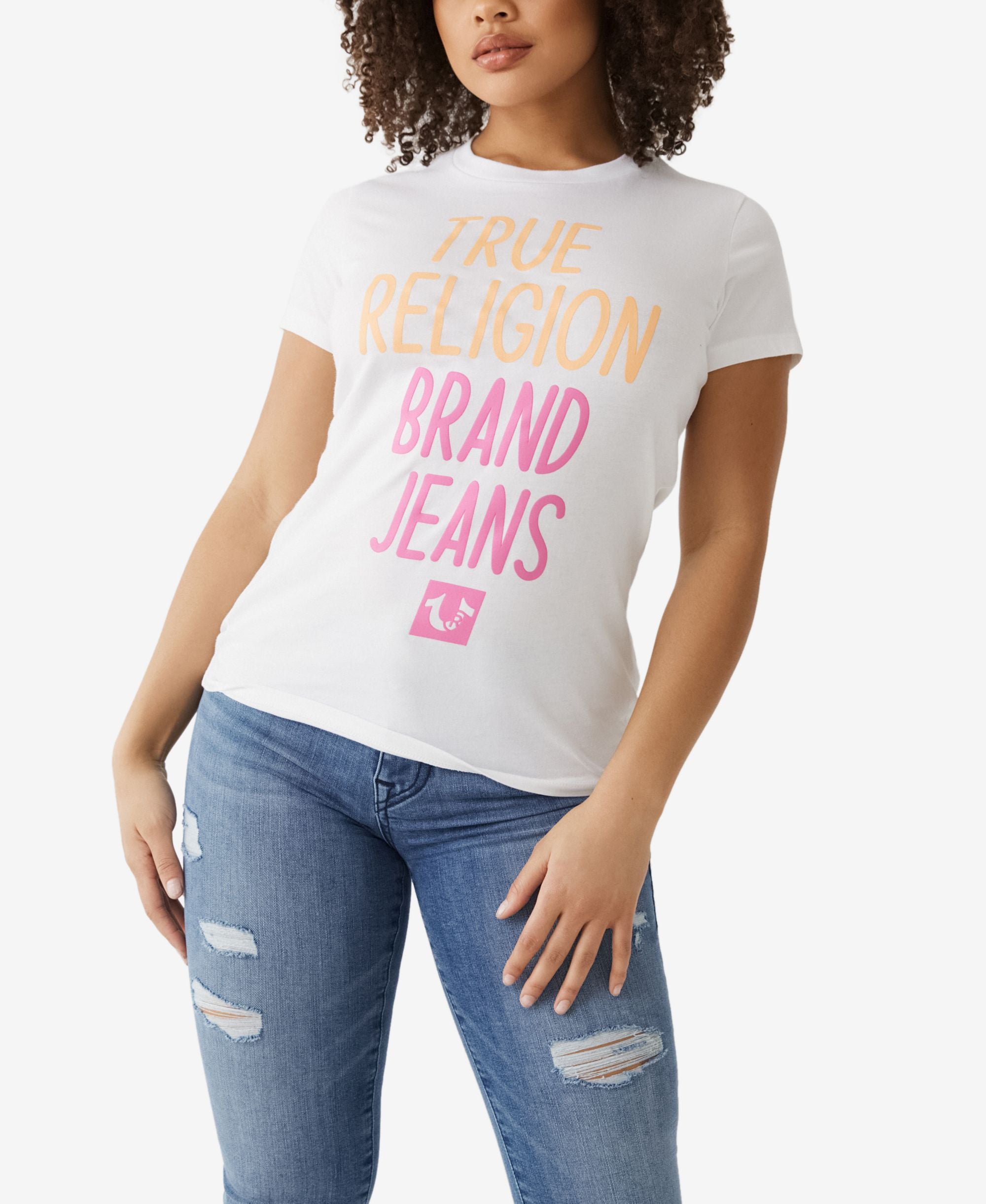 Womens True Religion Seneses Slim-Cut Crew Short-Sleeve T-Modern Shirt
