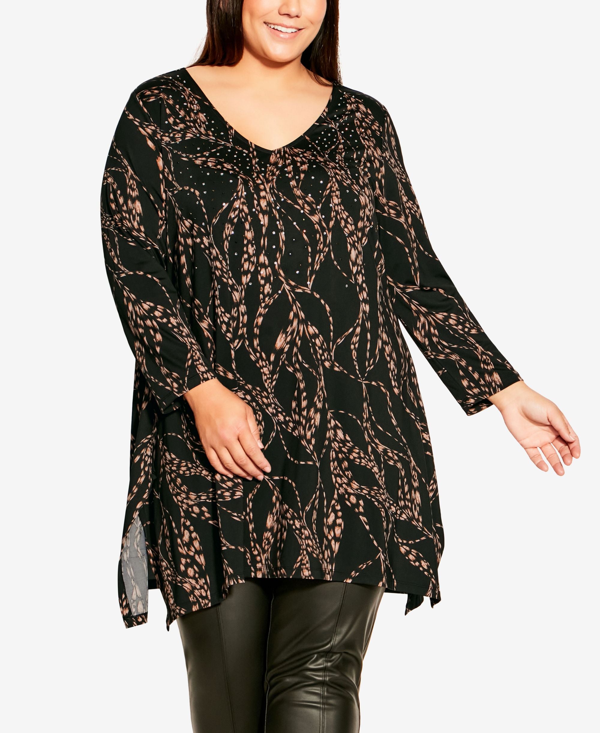Plus Size Waverly Print Tunic Premium Top