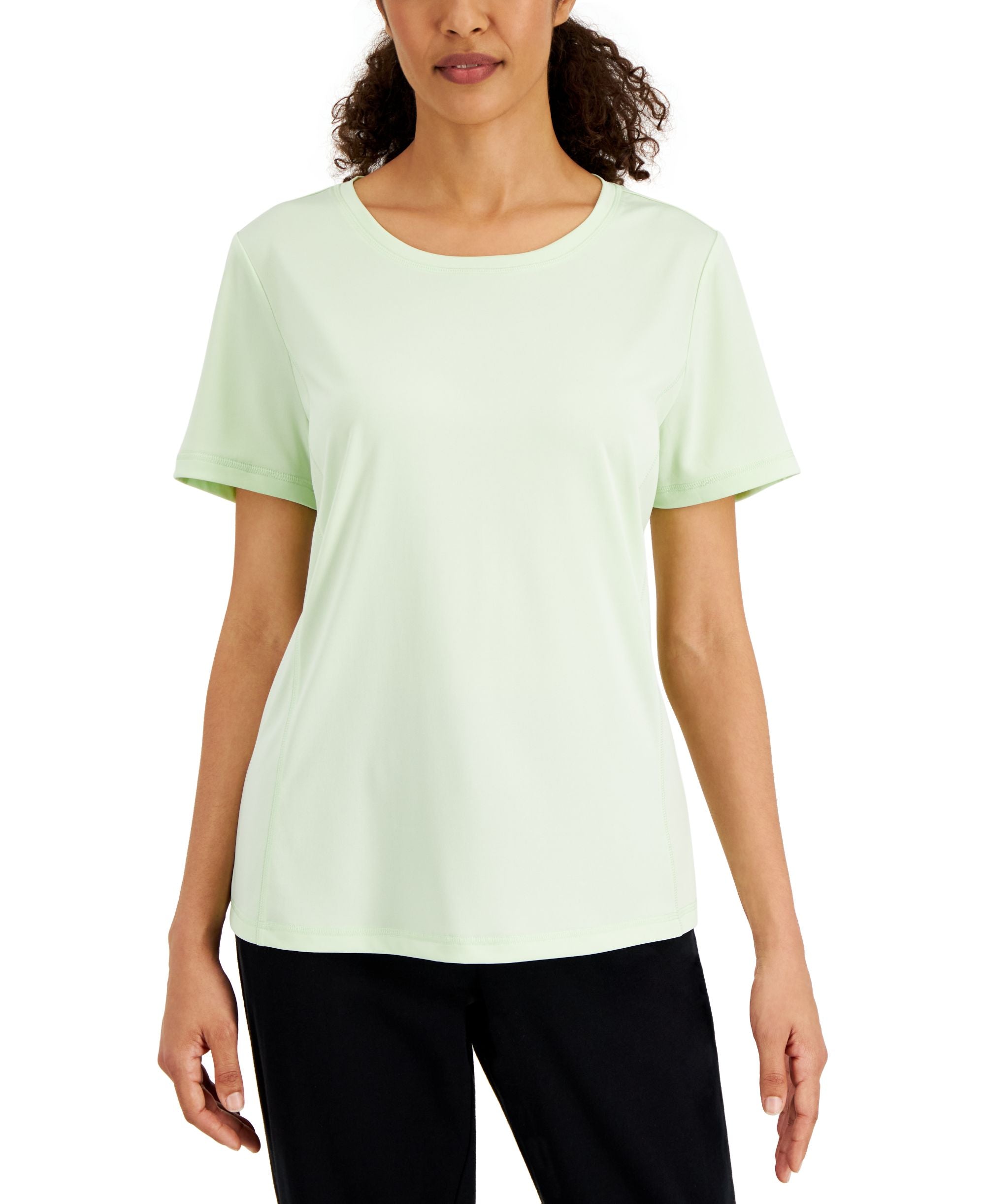 Karen Scott Womens Short-Sleeve Solid Knit T-Modern Shirt