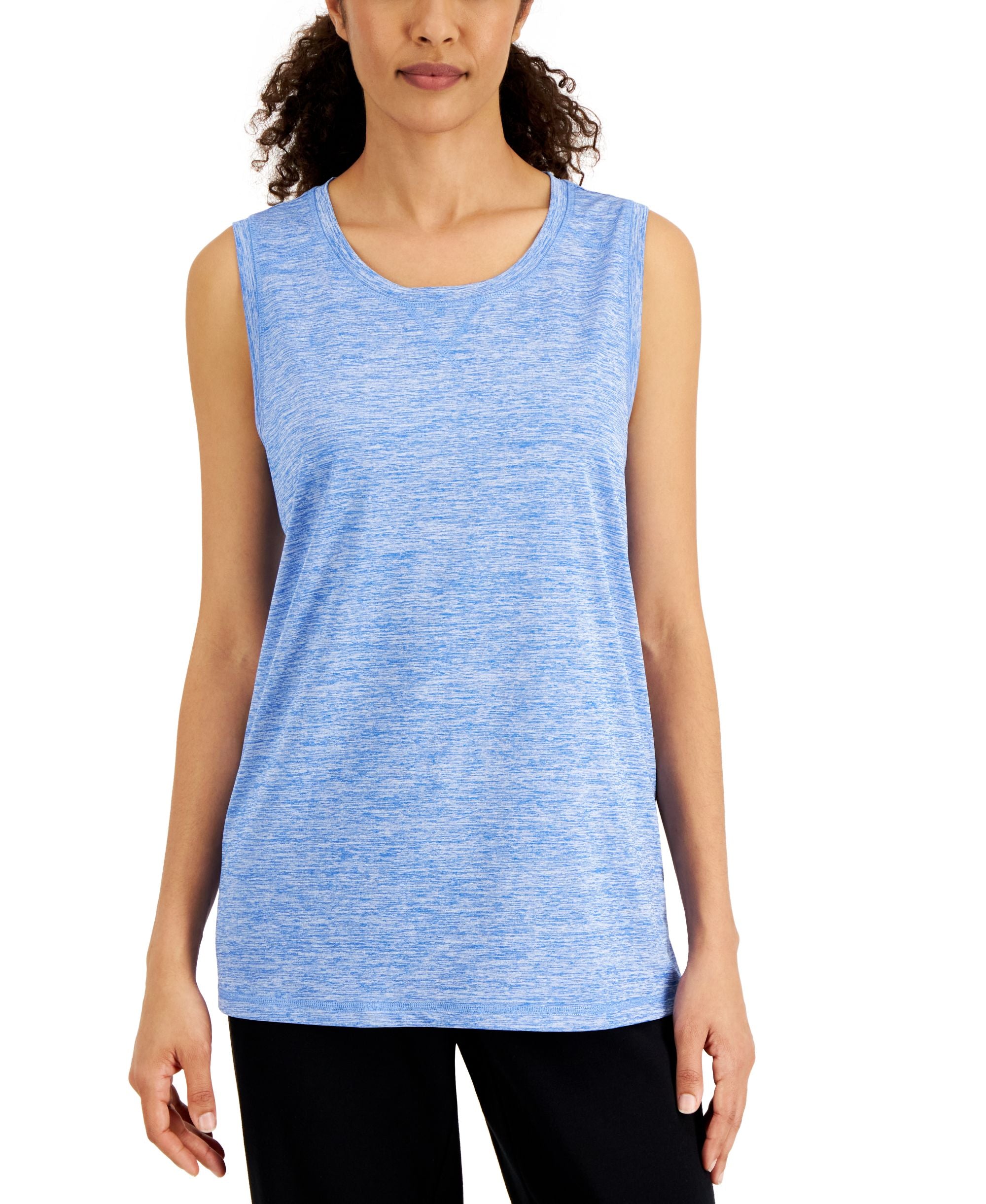 Karen Scott Womens Space Dyed Tunic Tank Premium Top