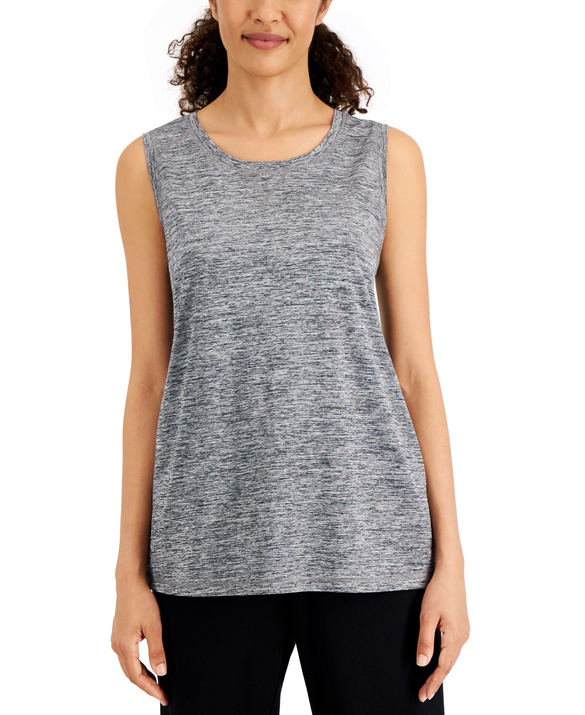 Karen Scott Womens Space Dyed Tunic Tank Premium Top