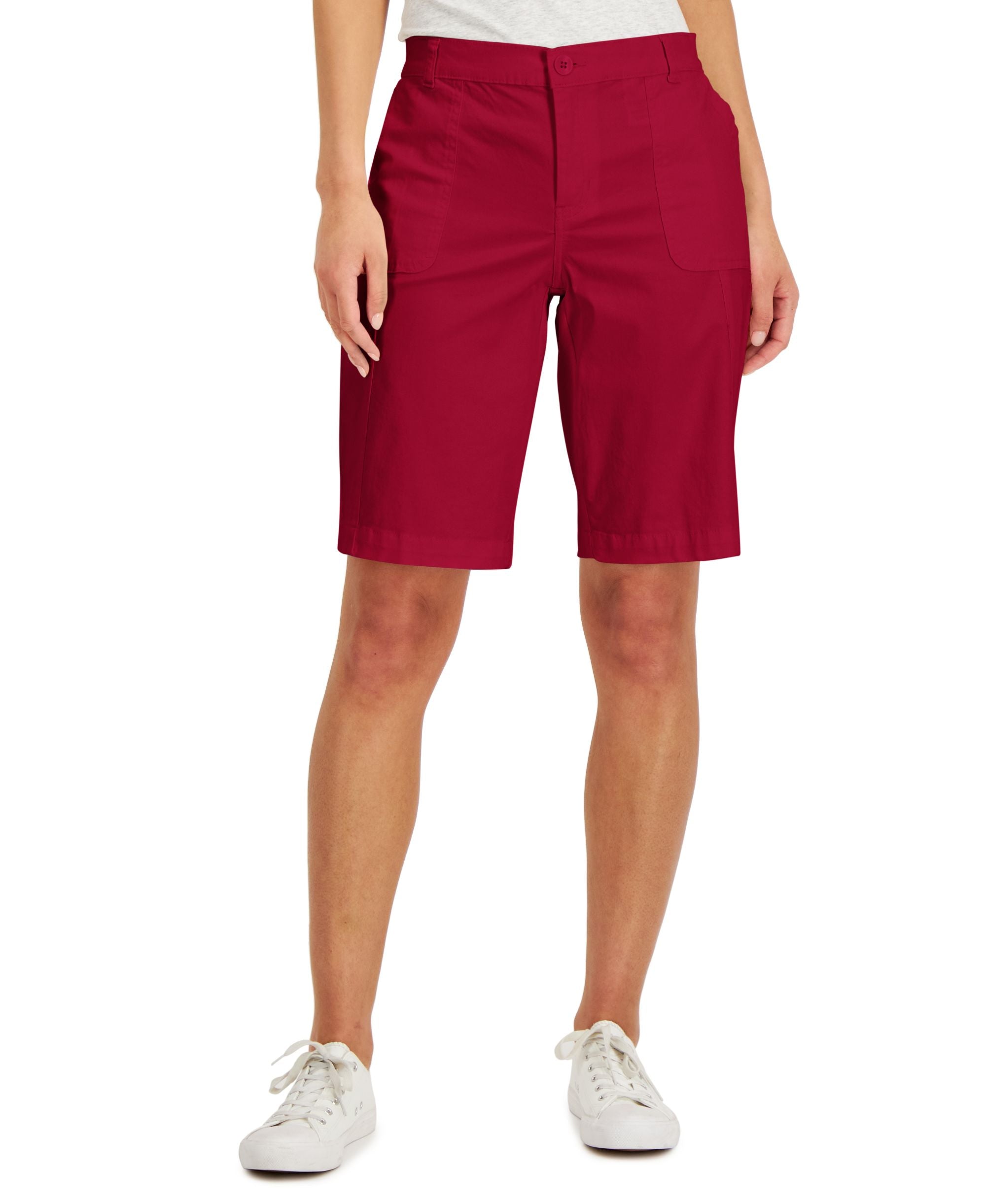 Karen Scott Womens Utility Pocket Premium Shorts