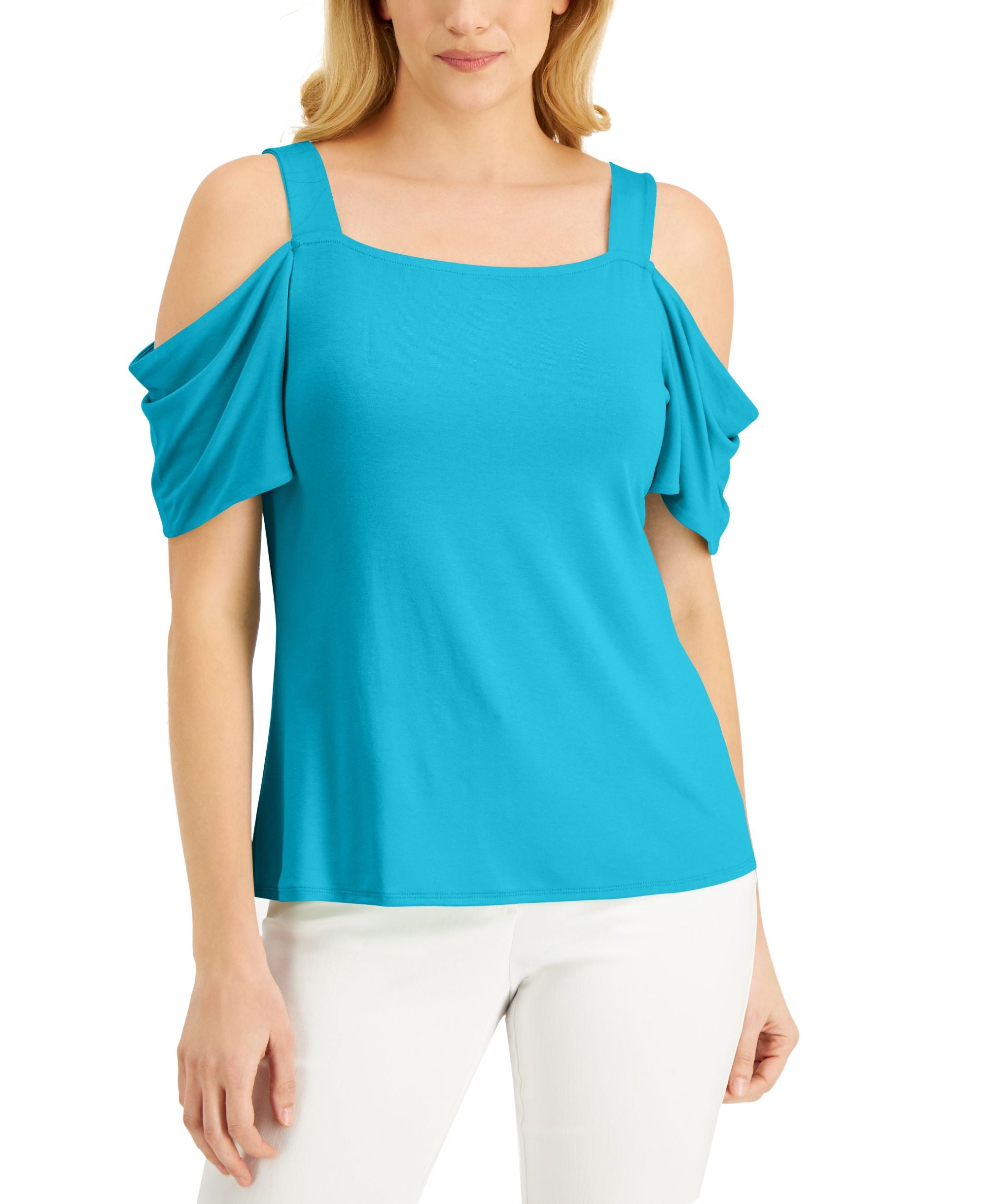 JM Collection Cold Shoulder Premium Top