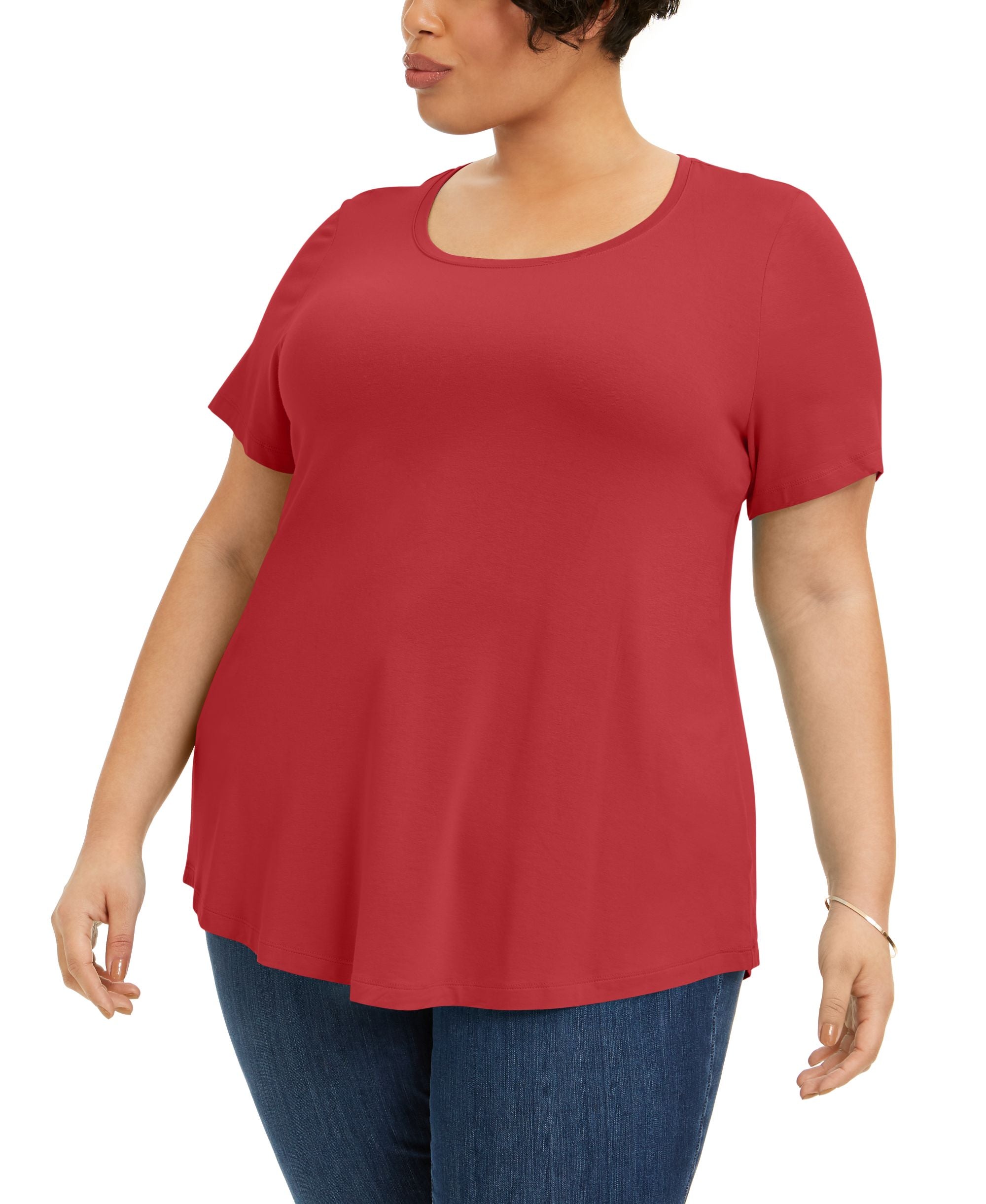 JM Collection Plus Size Short-Sleeve Premium Top