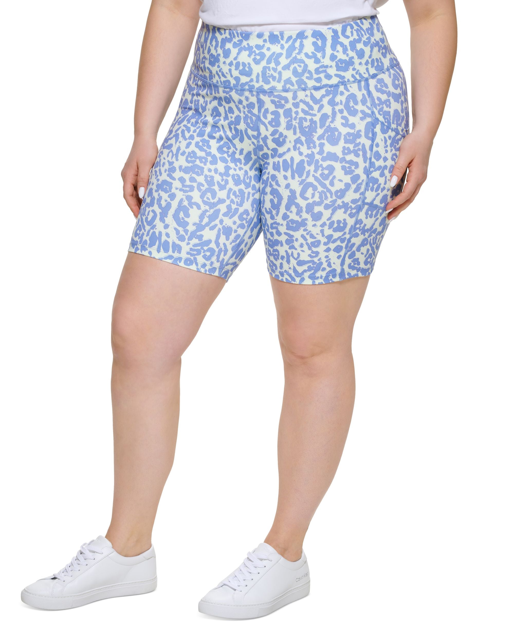 Calvin Klein Performance Plus Size Printed Bike Premium Shorts