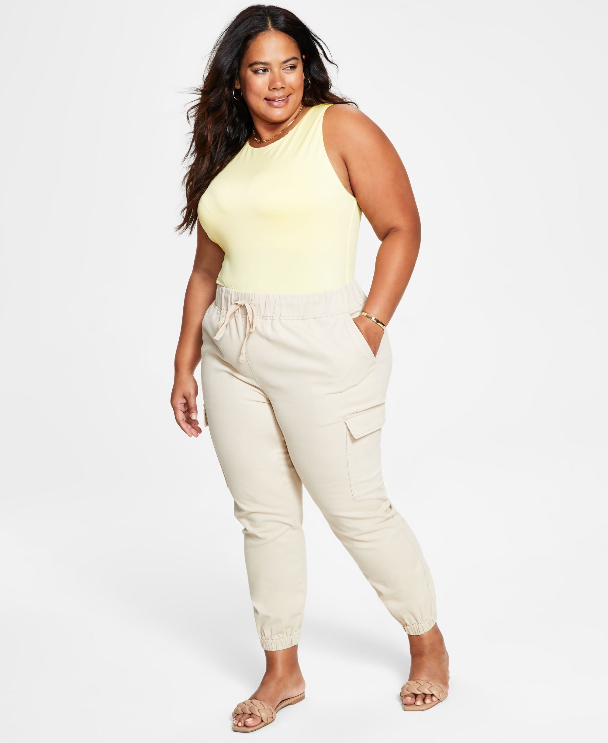 Tinseltown Modern Plus Comfort-Waist Adjustable drawstring waist Signature Pants