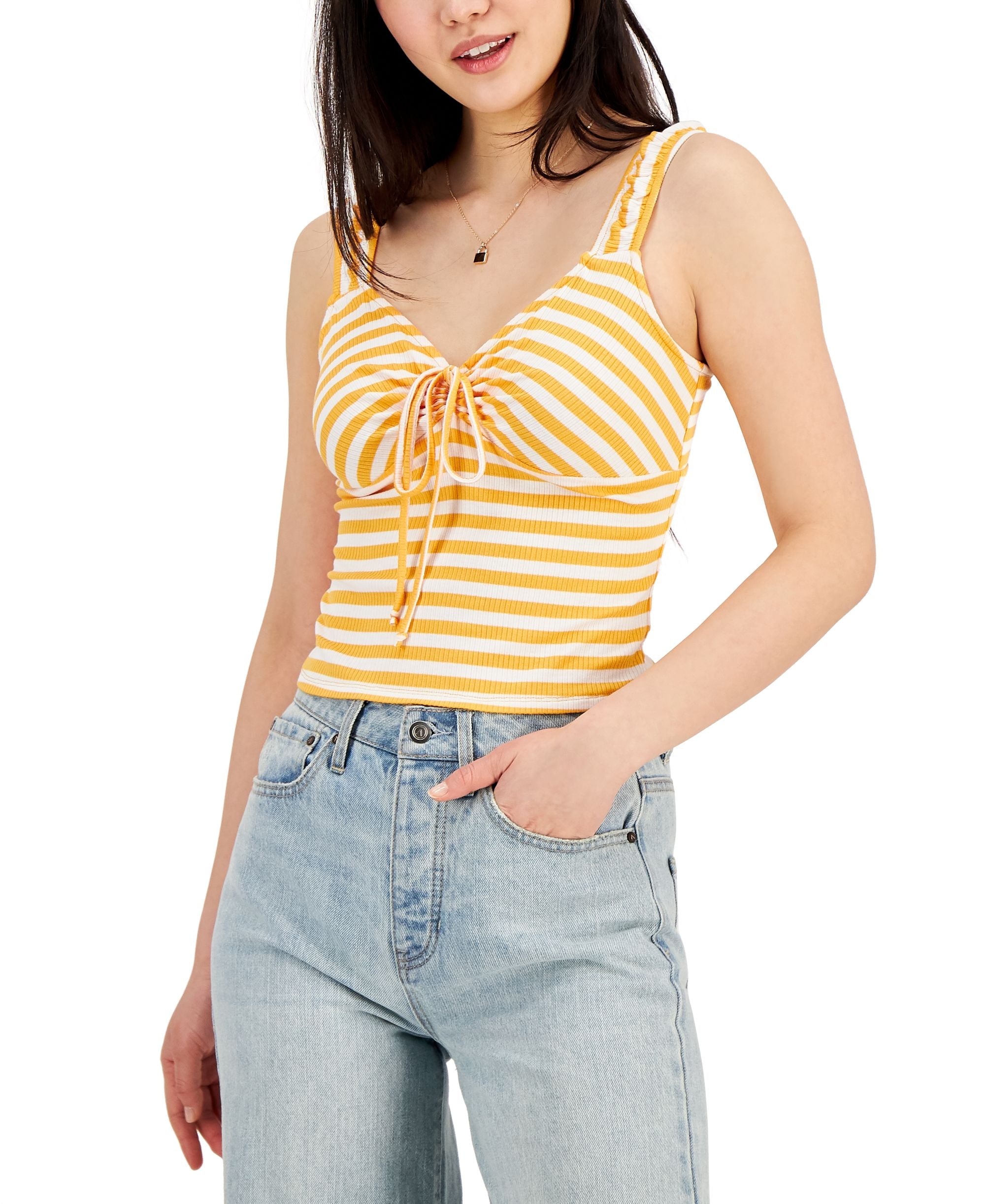Juniors' Cinch-Front Tank Premium Top