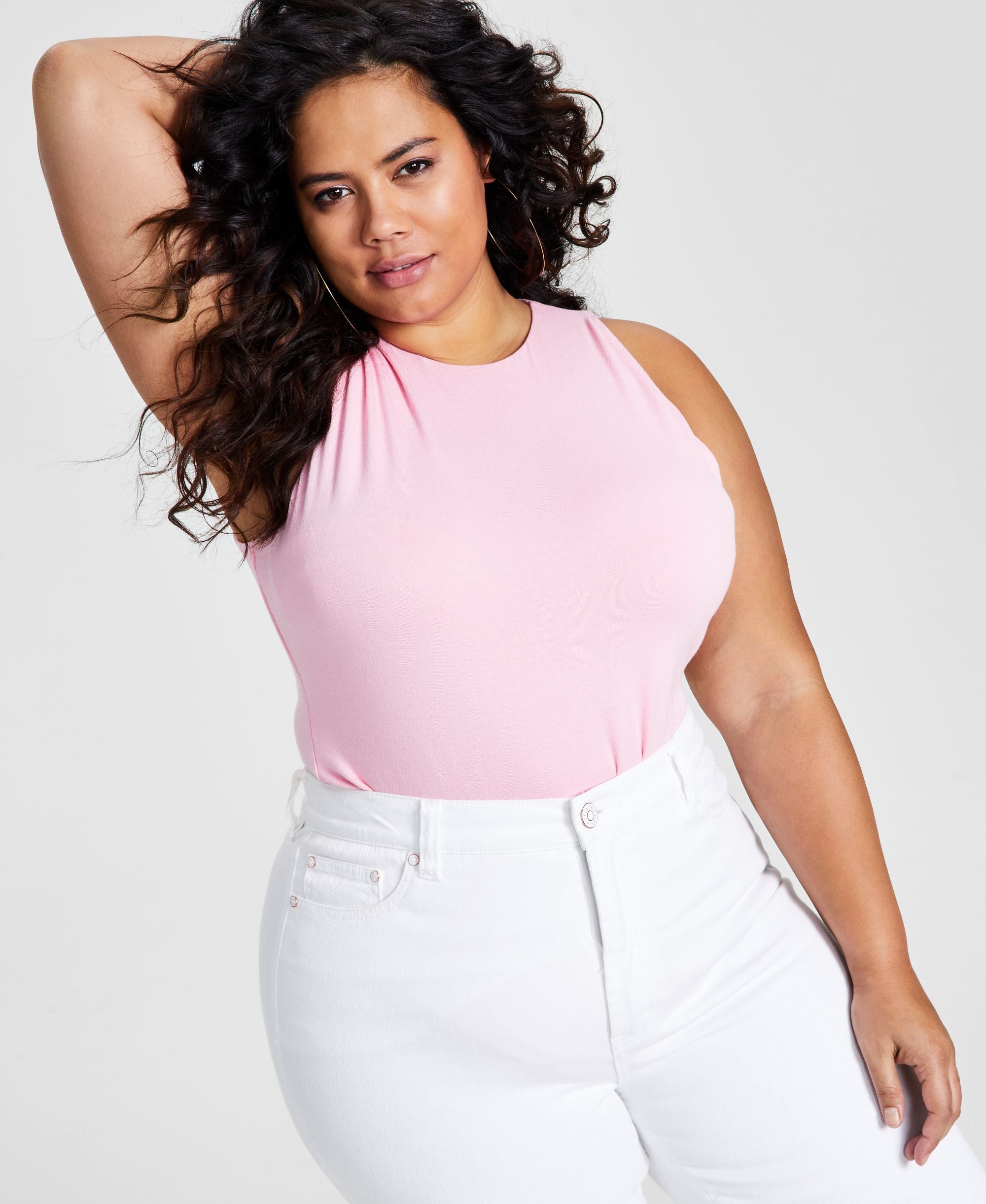 Bar III Modern Plus Size Bodycon Tank Bodysuit