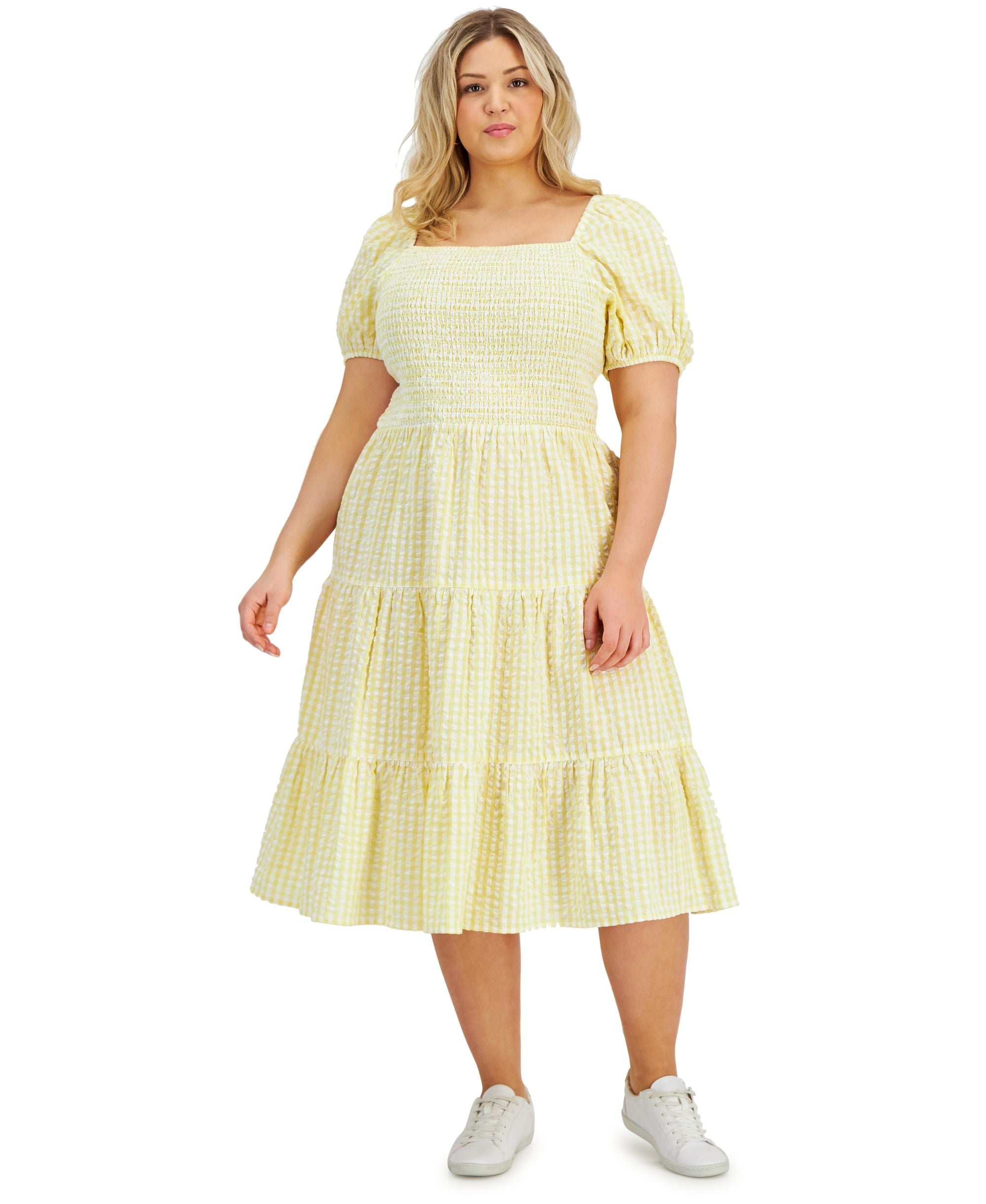 Now This Modern Plus Size Cotton Tiered Flounce Dress