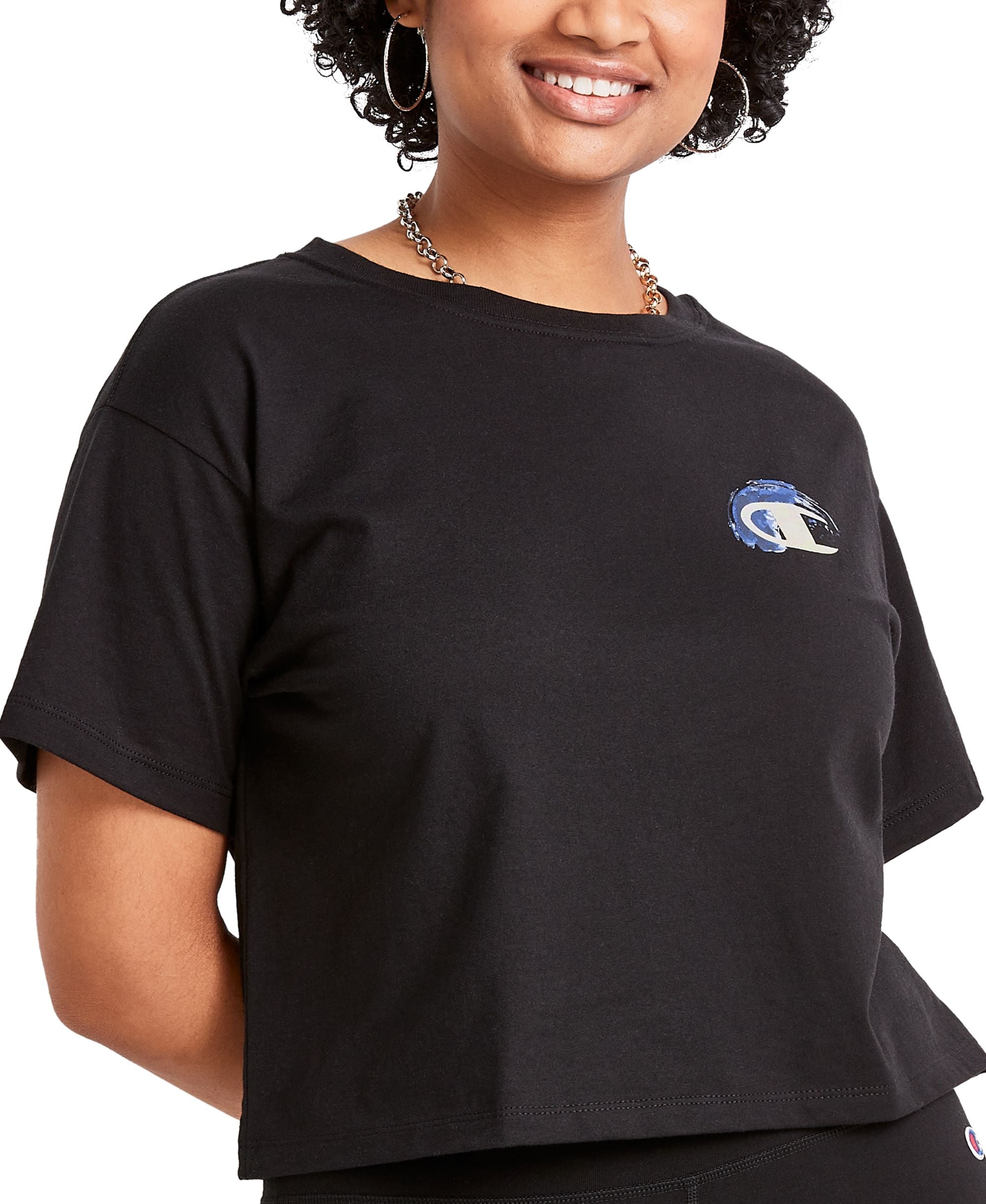 Champion Womens Cropped Logo T-Modern Shirt