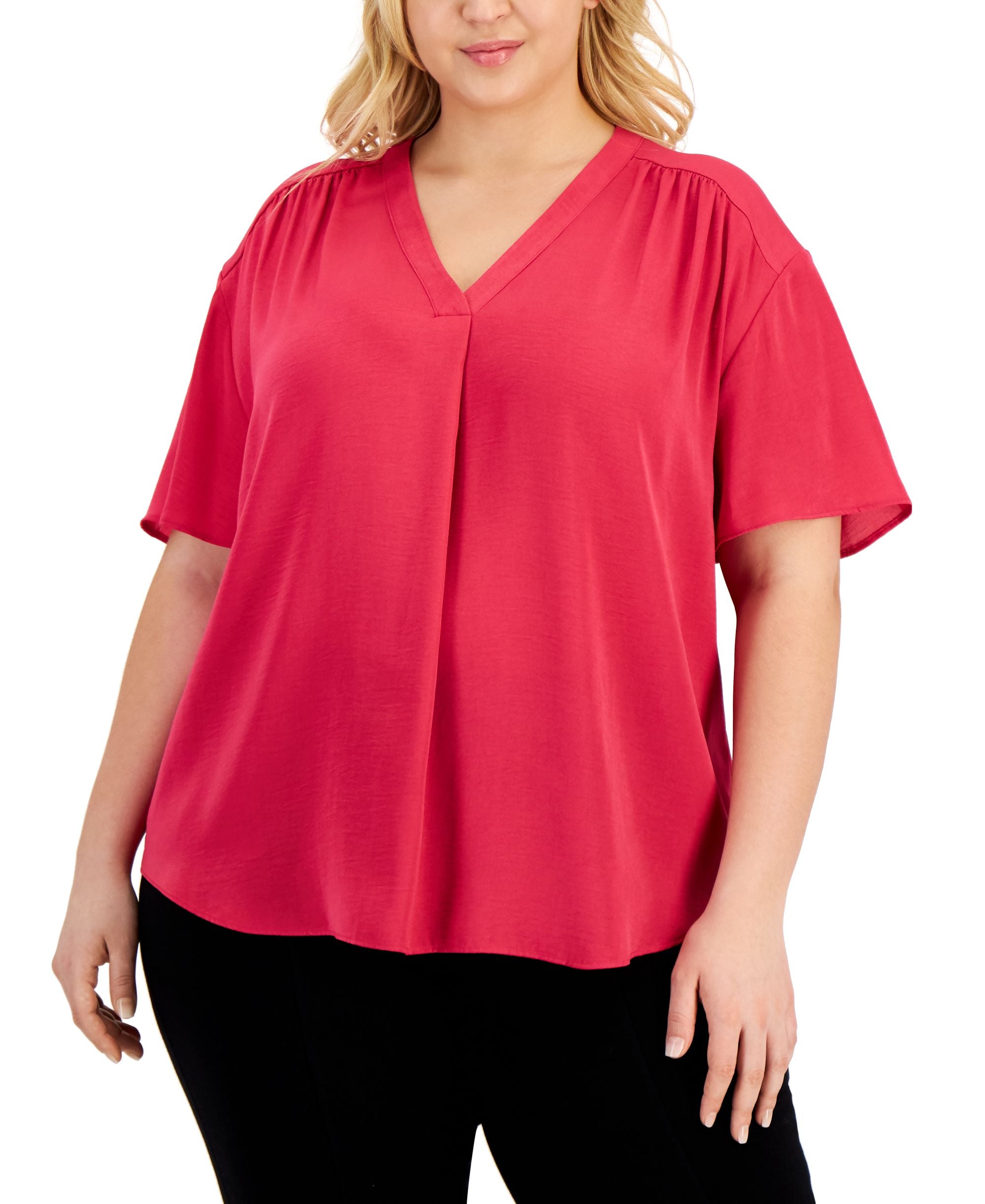 Alfani Plus Size V Neck Premium Top