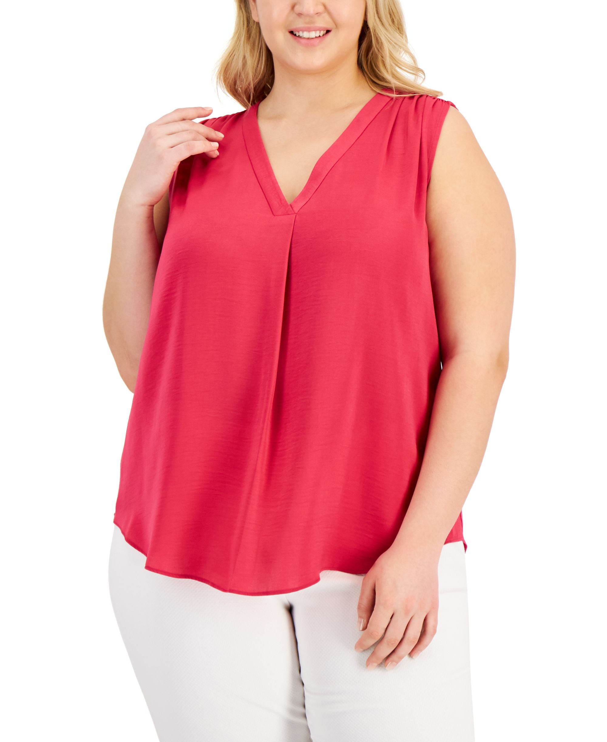 Alfani Plus Size V Neck Premium Top