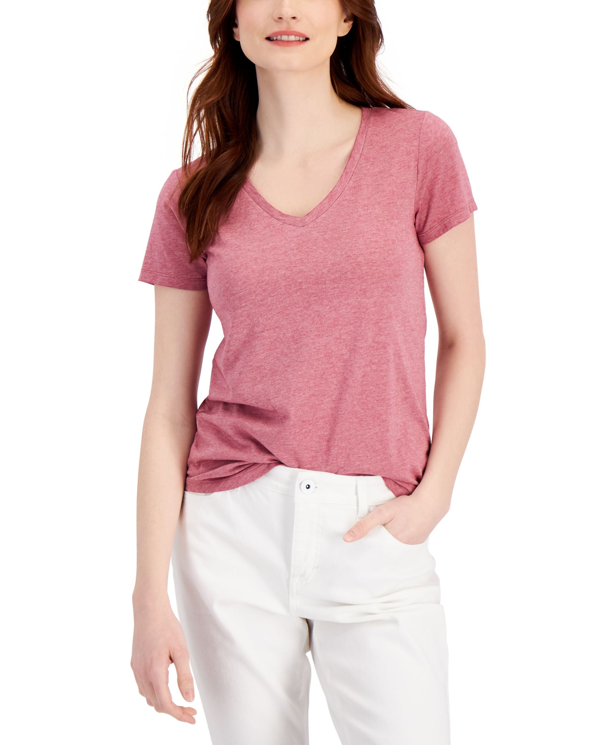 Style & Co Burnout V Neck T-Modern Shirt