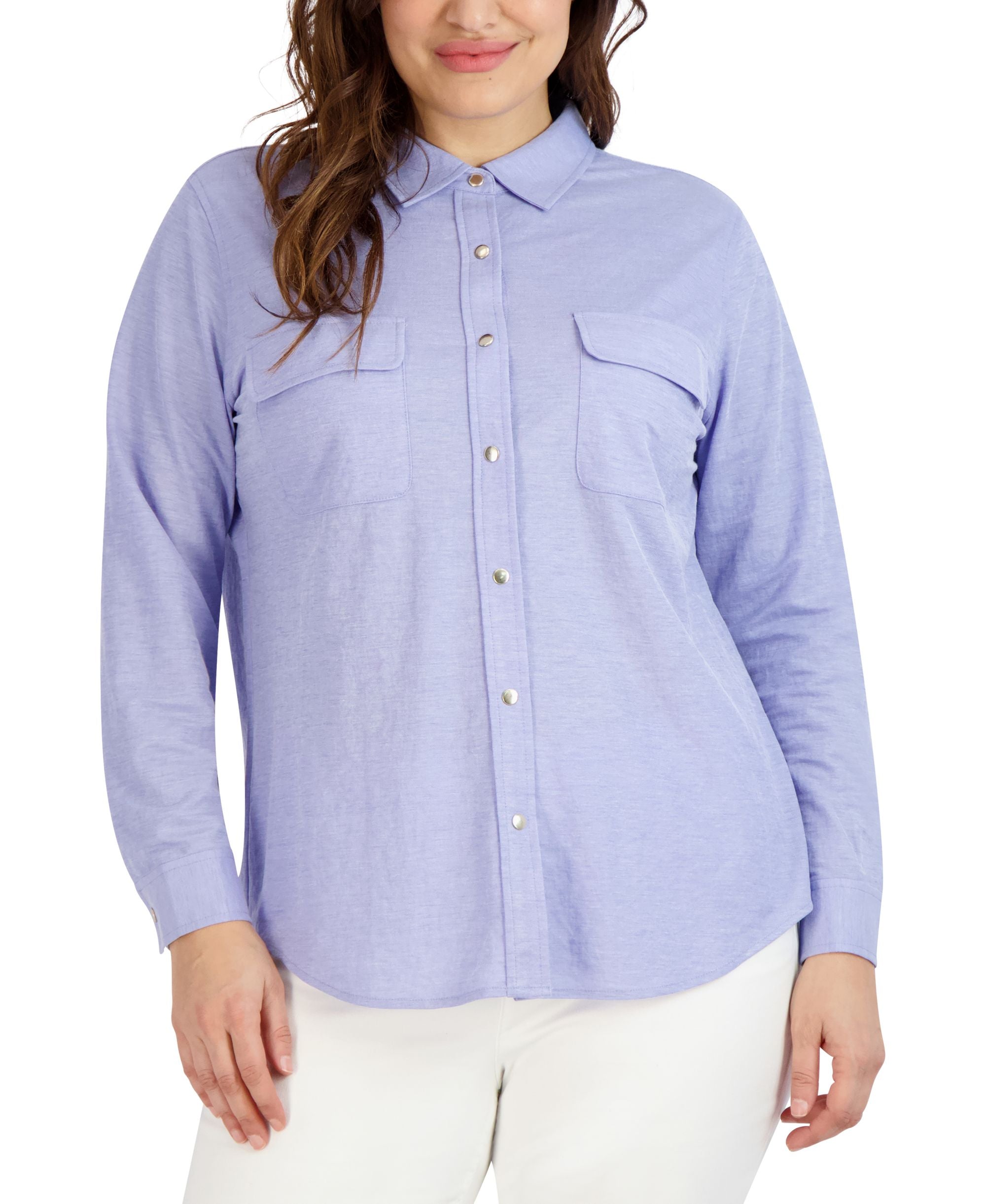 Jones New York Plus Size Chambray Modern Shirt
