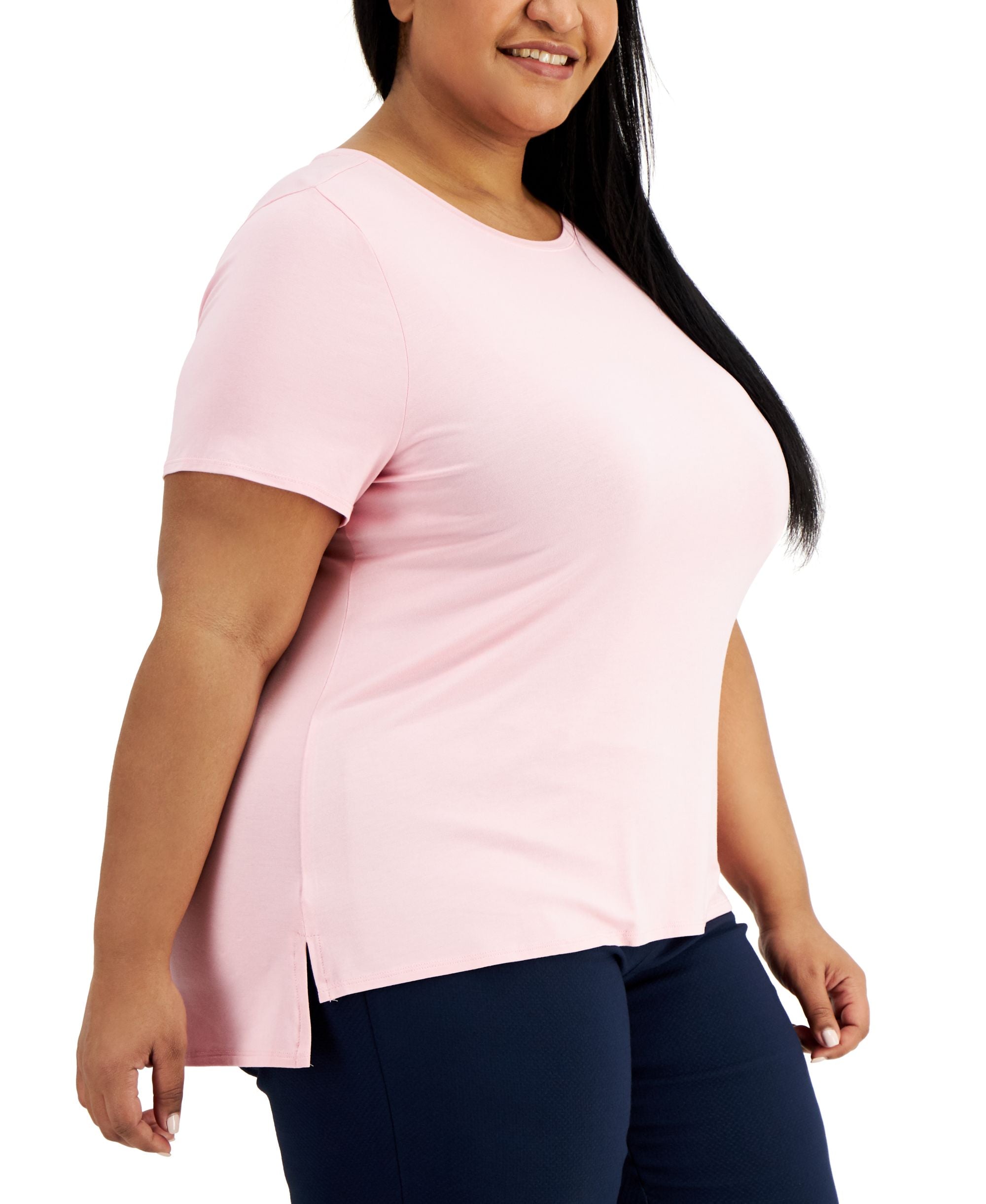 Alfani Plus Size Solid T-Modern Shirt