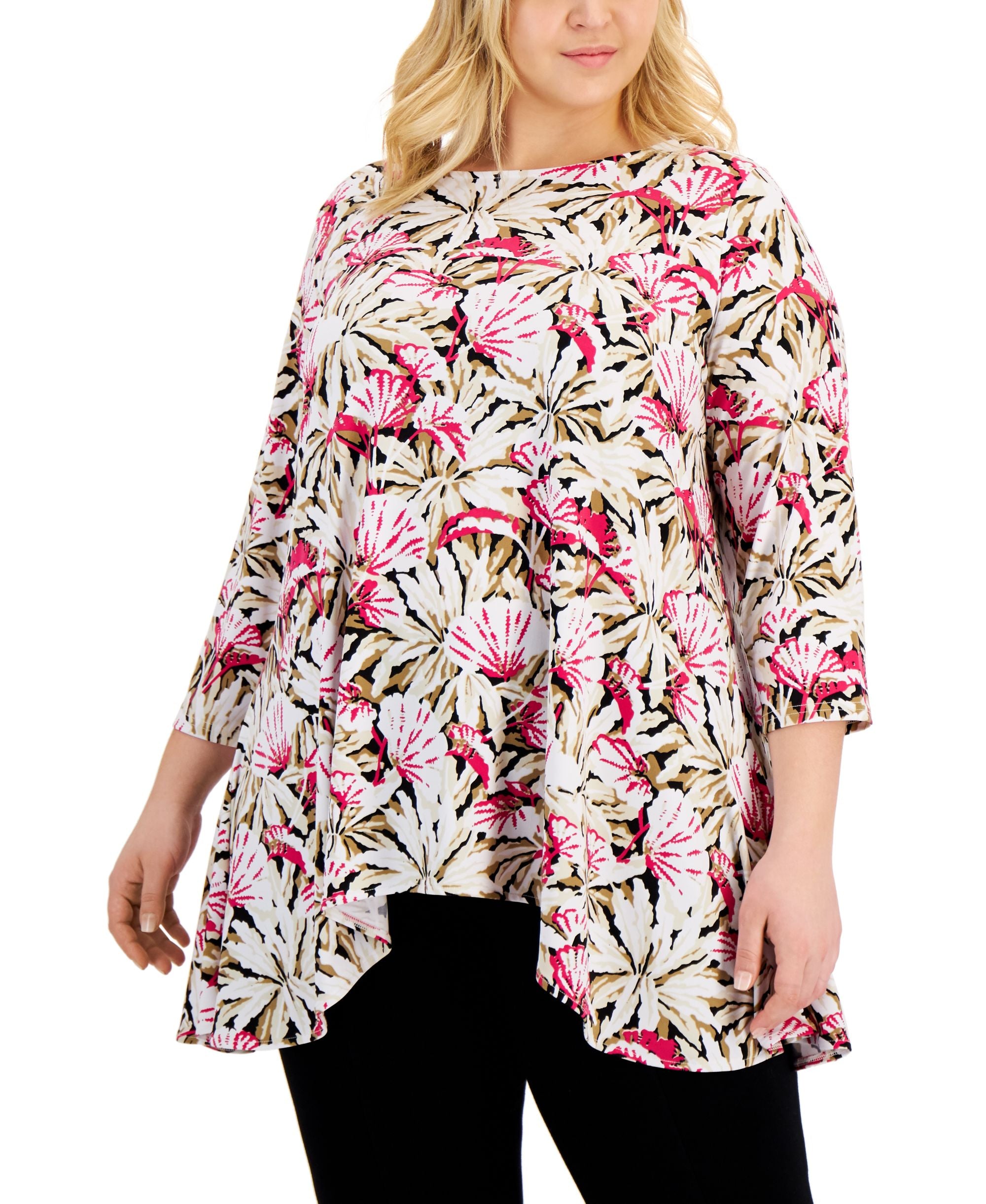 Alfani Plus Size Floral Swing Premium Top