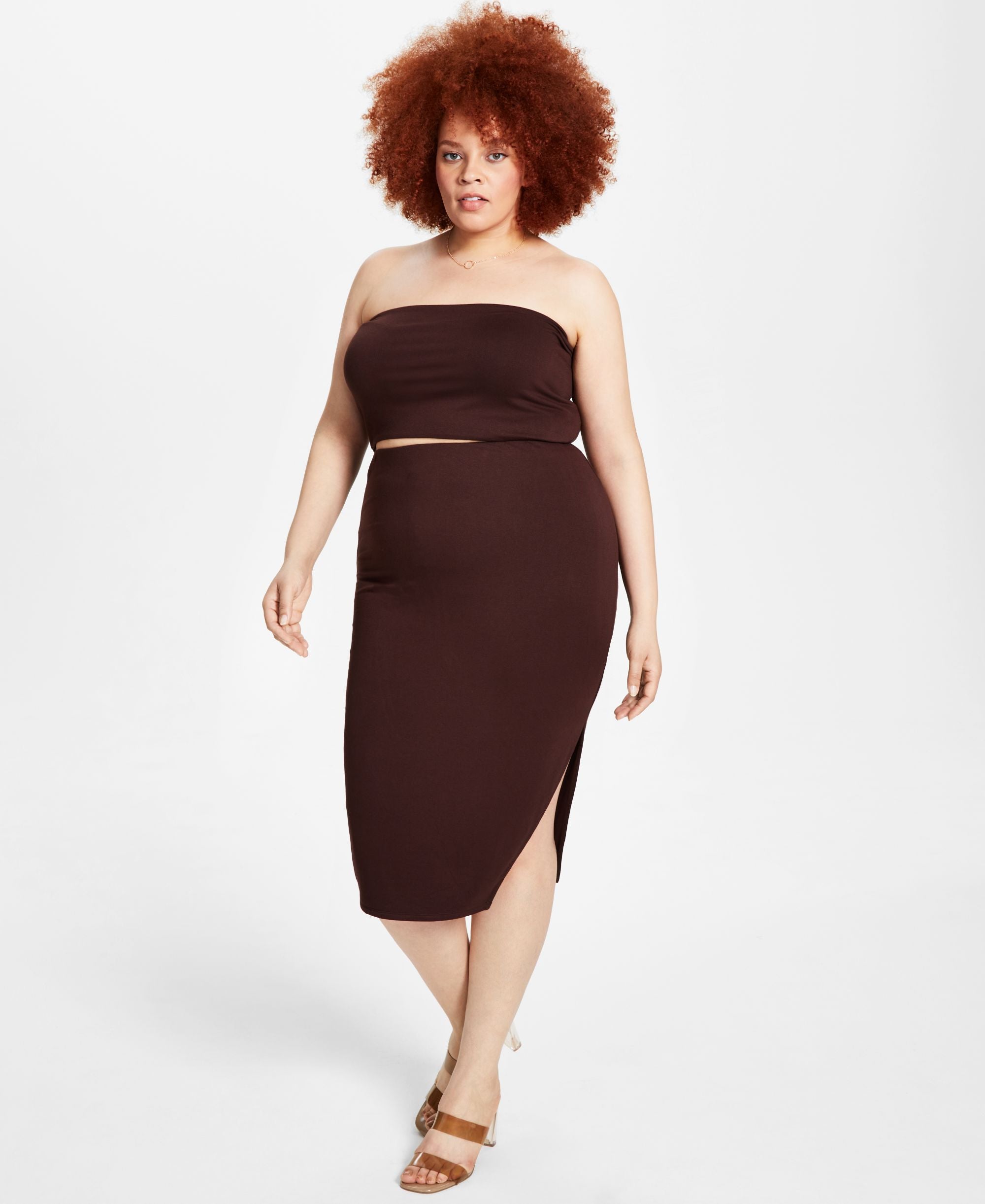 Bar III Plus Size Midi Modern Skirt