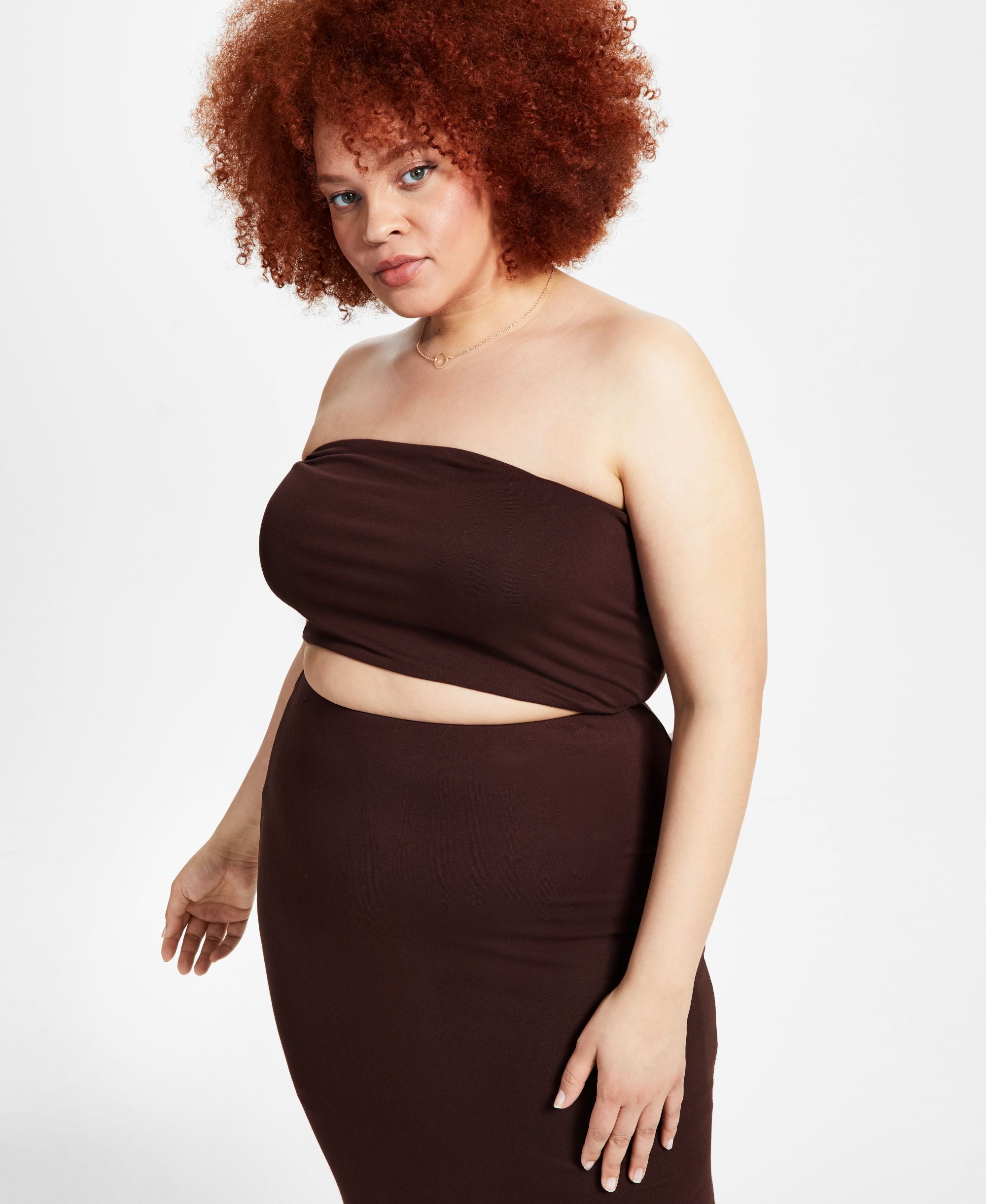Bar III Modern Plus Size Crepe Tube Premium Top