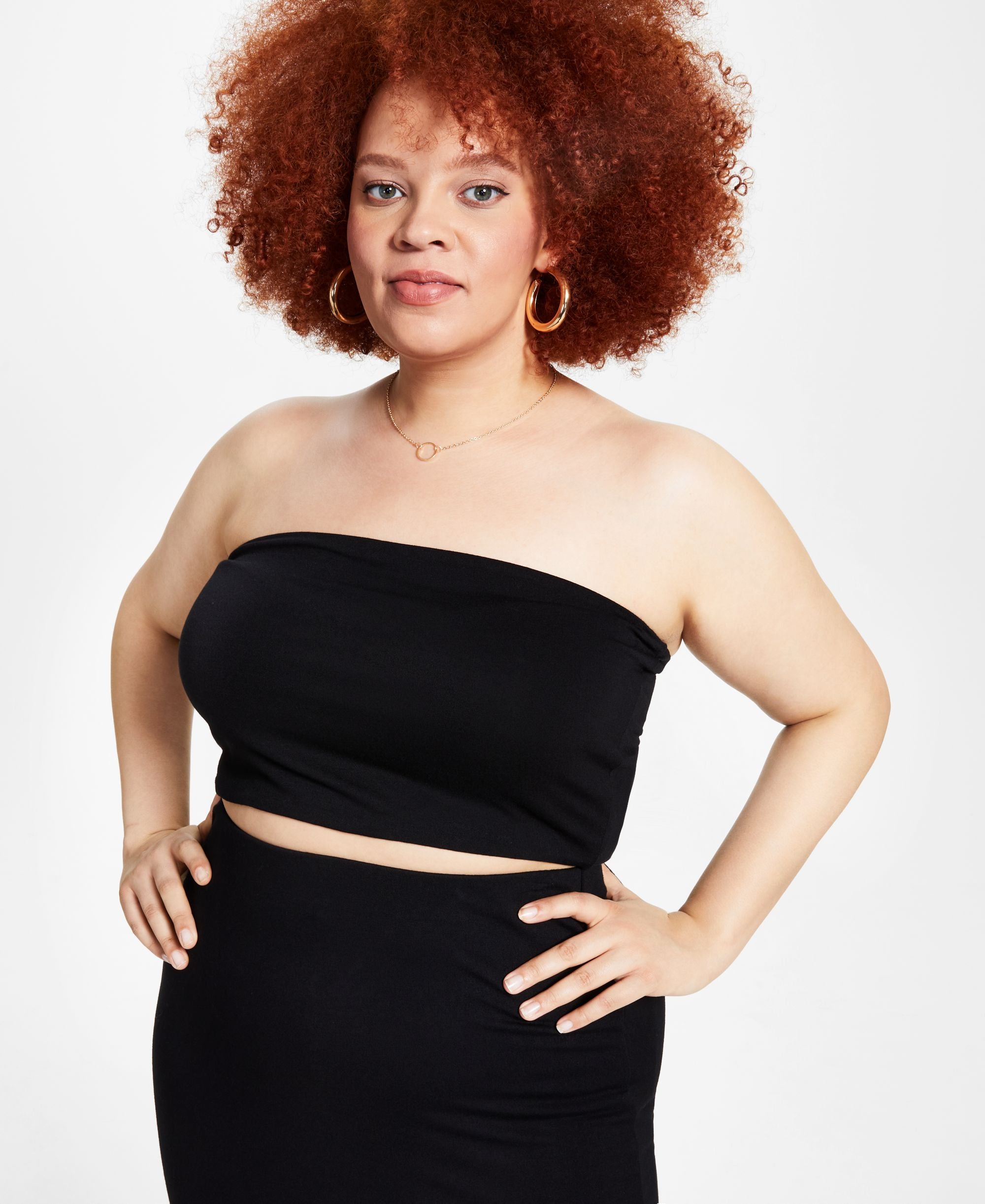 Bar III Modern Plus Size Crepe Tube Premium Top