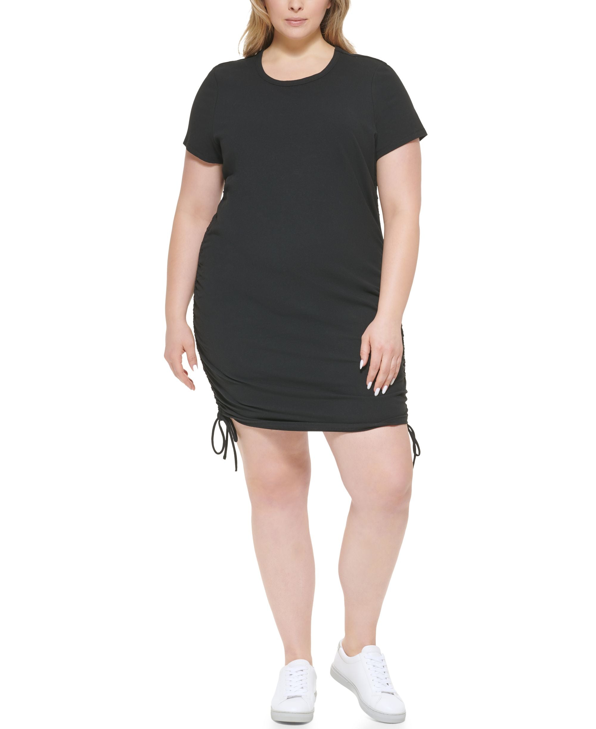 Calvin Klein Premium Jeans Modern Plus Size Short-Sleeve Side Cinched Dress