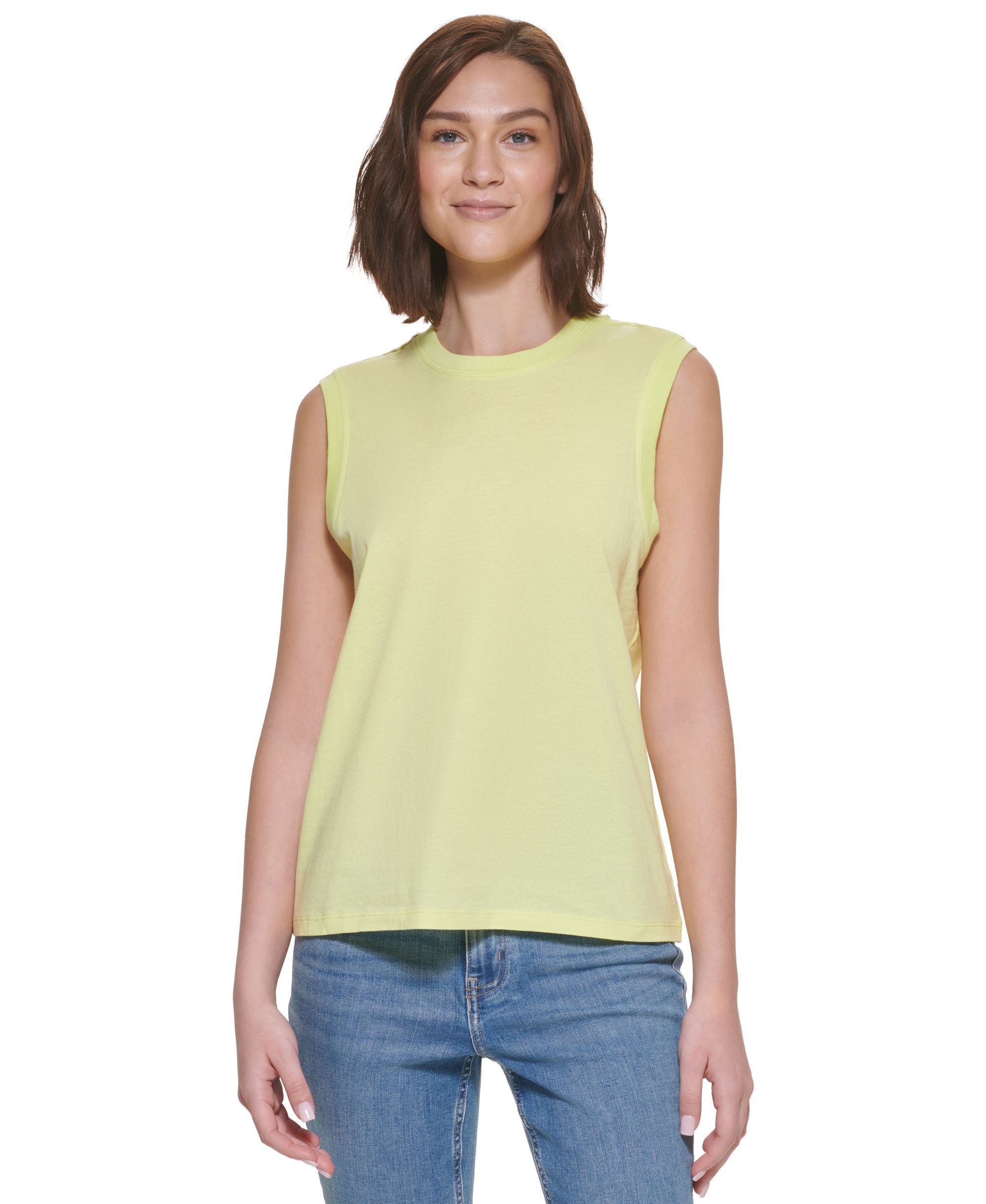 Calvin Klein Premium Jeans Crewneck Sleeveless Cotton Premium Top