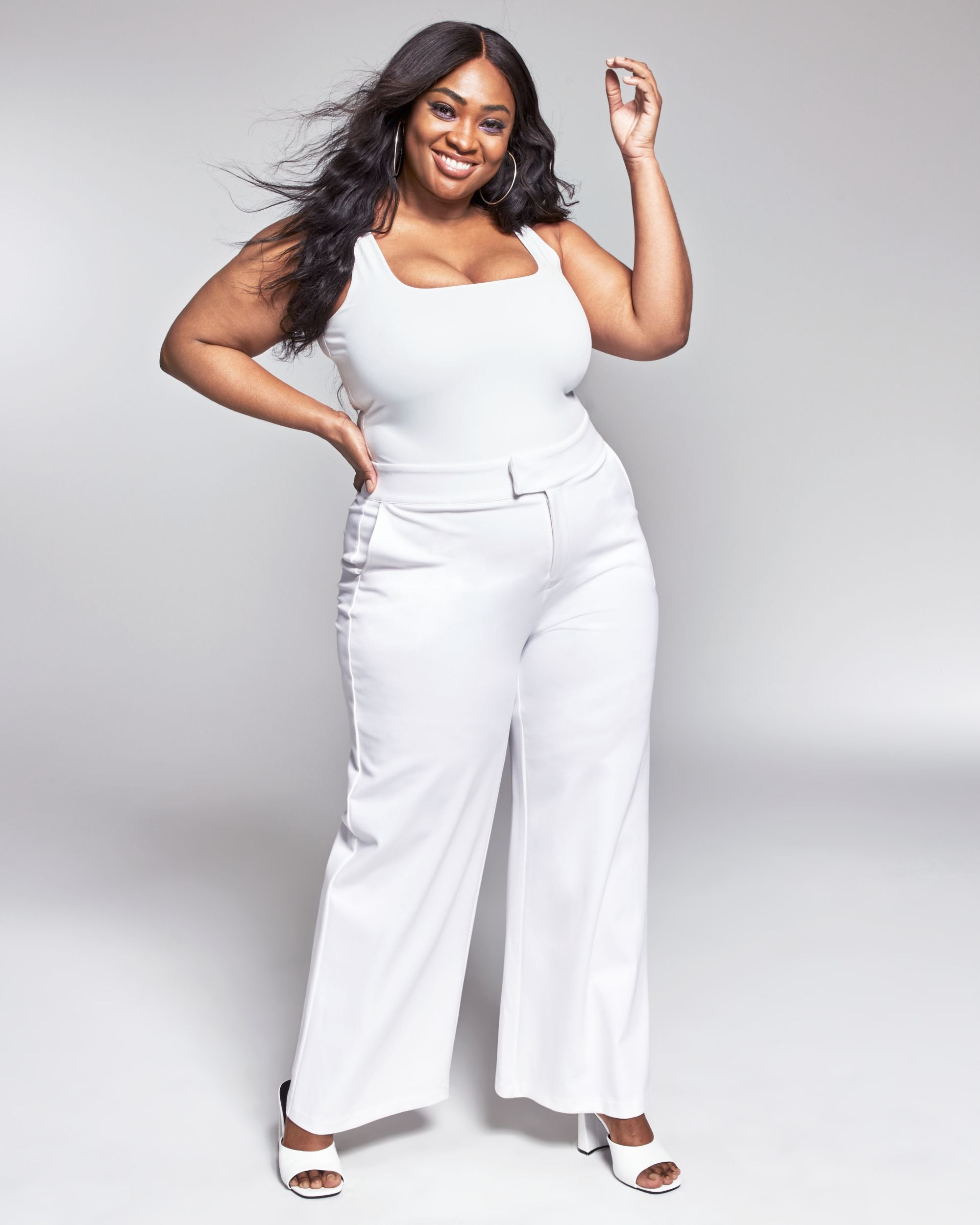 GooGoo Atkins Modern Plus Size High-Waist Wide-Leg Ponte-Knit Signature Pants