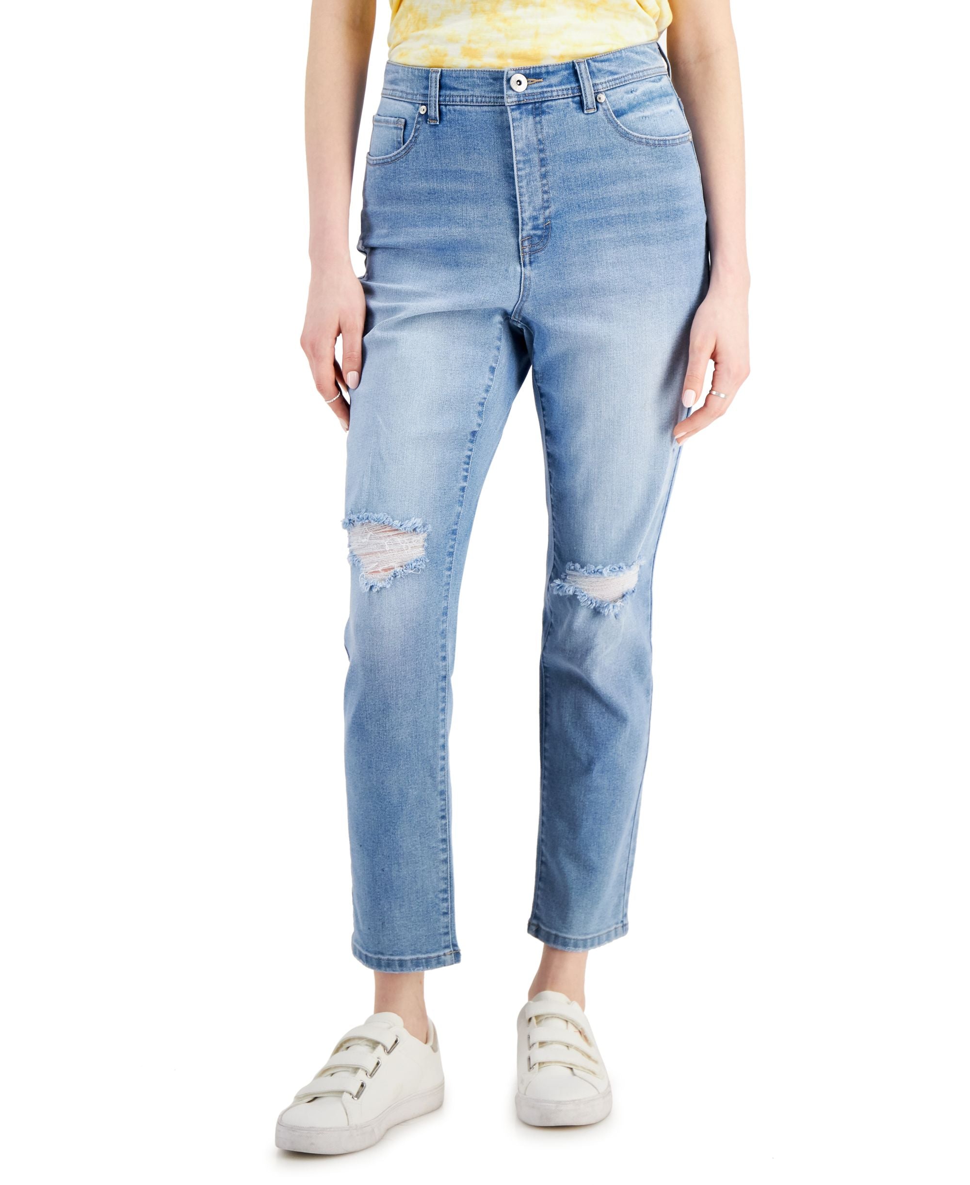 Style & Co Womens High Rise Slim-Cut Leg Ankle Premium Jeans