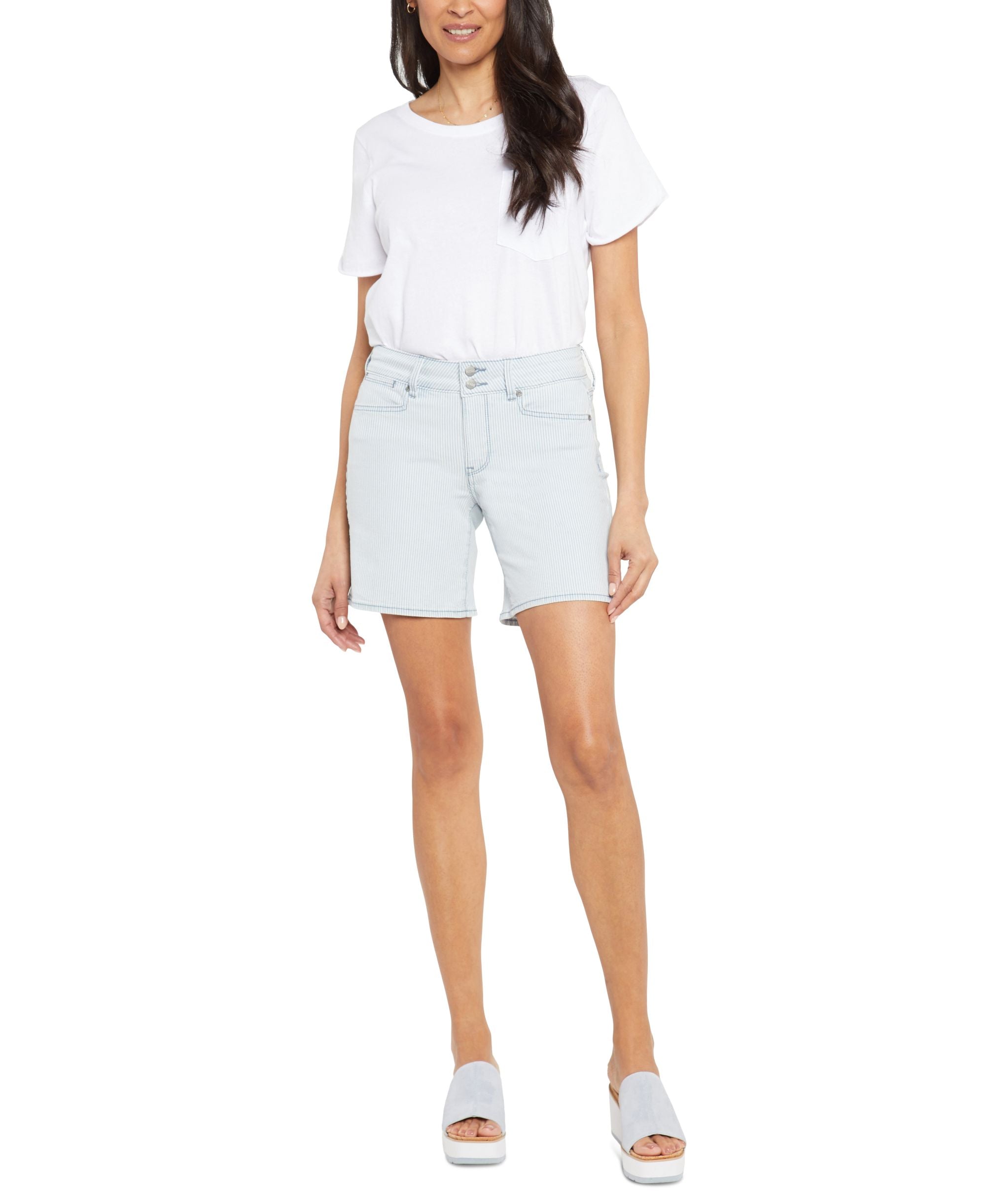 Nydj Roxanne Striped Denim Premium Shorts
