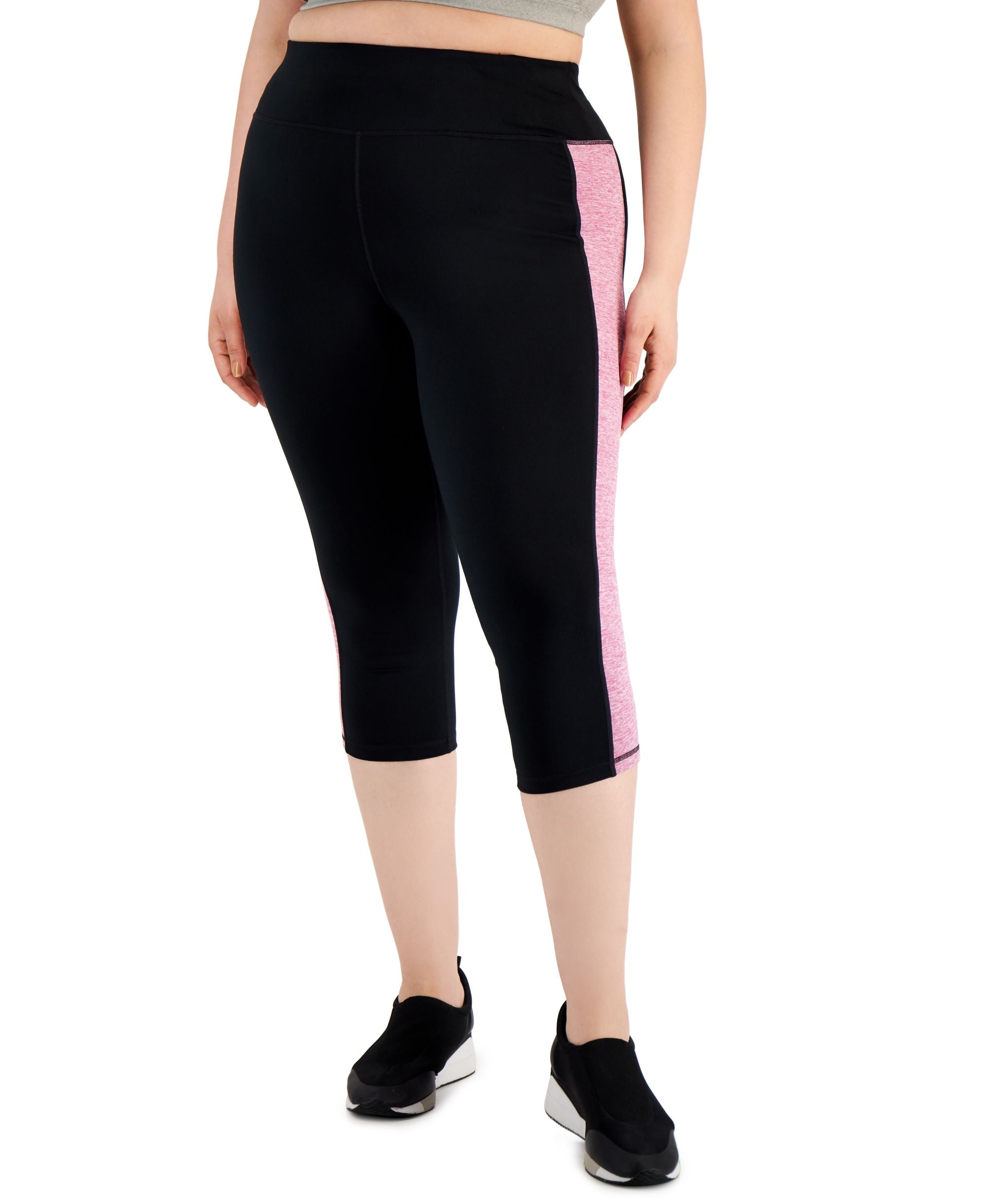 ID Ideology Plus Size Colorblocked Capri-Length Leggings