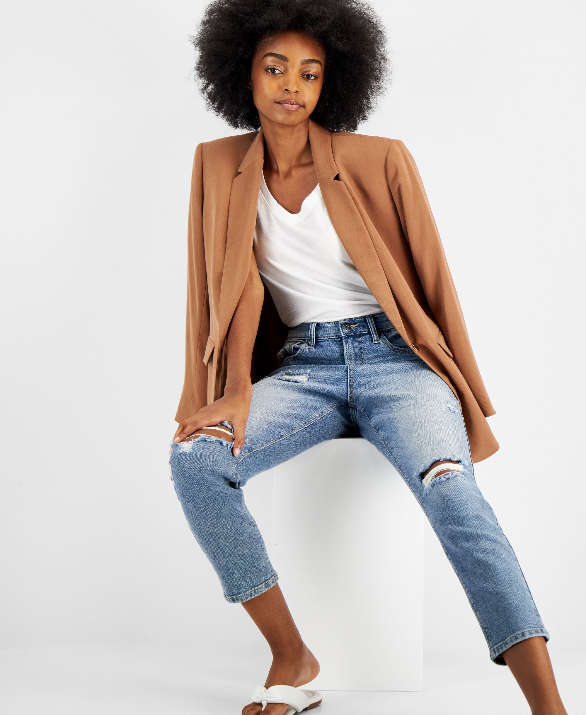 Women's Single-Button Boyfriend Blazer