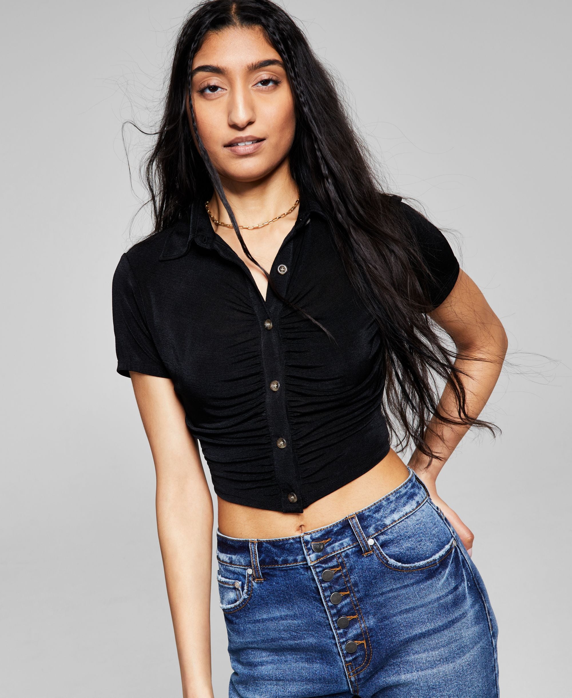 Now This Womens Cropped Polo Modern Shirt