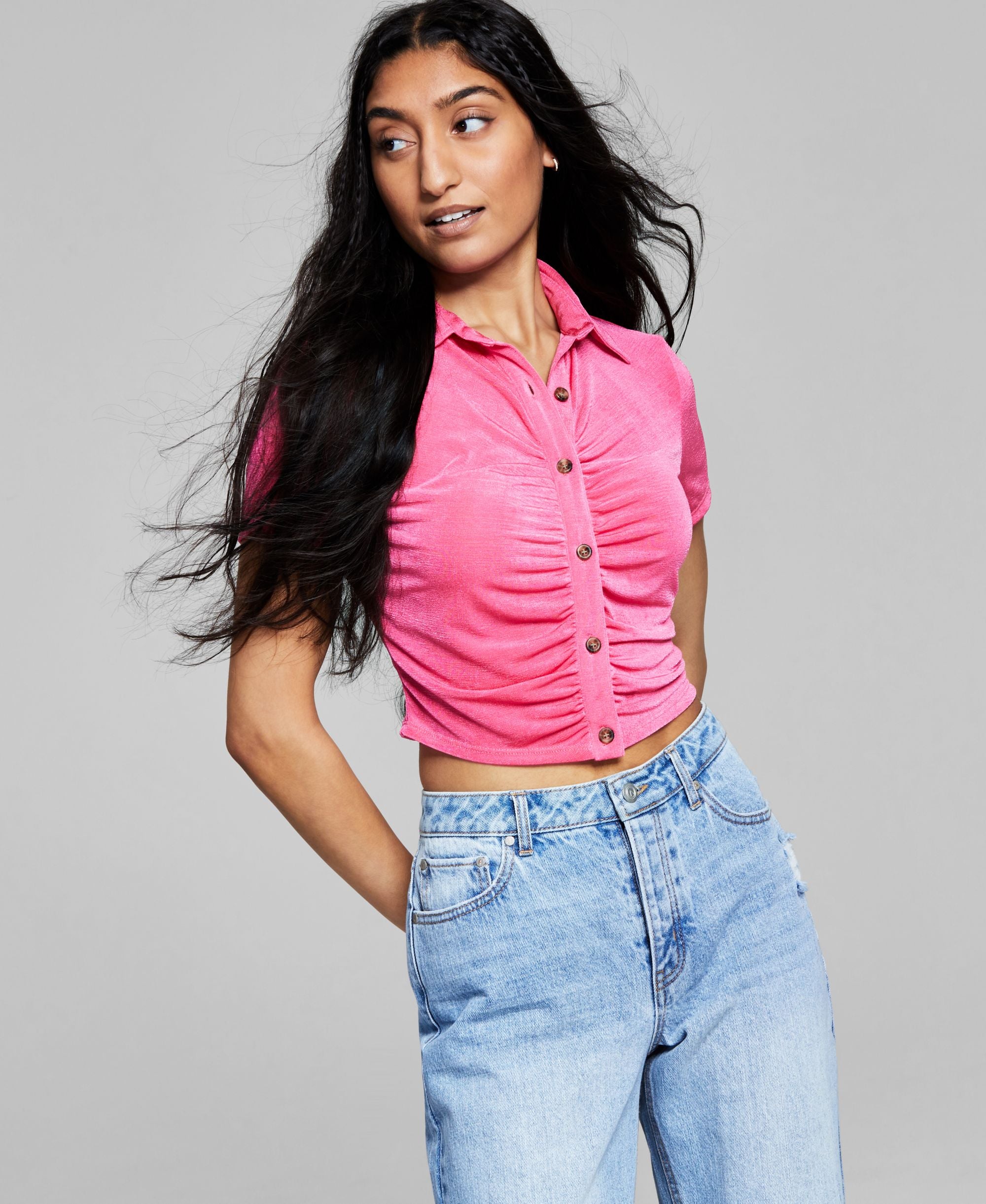 Now This Womens Cropped Polo Modern Shirt