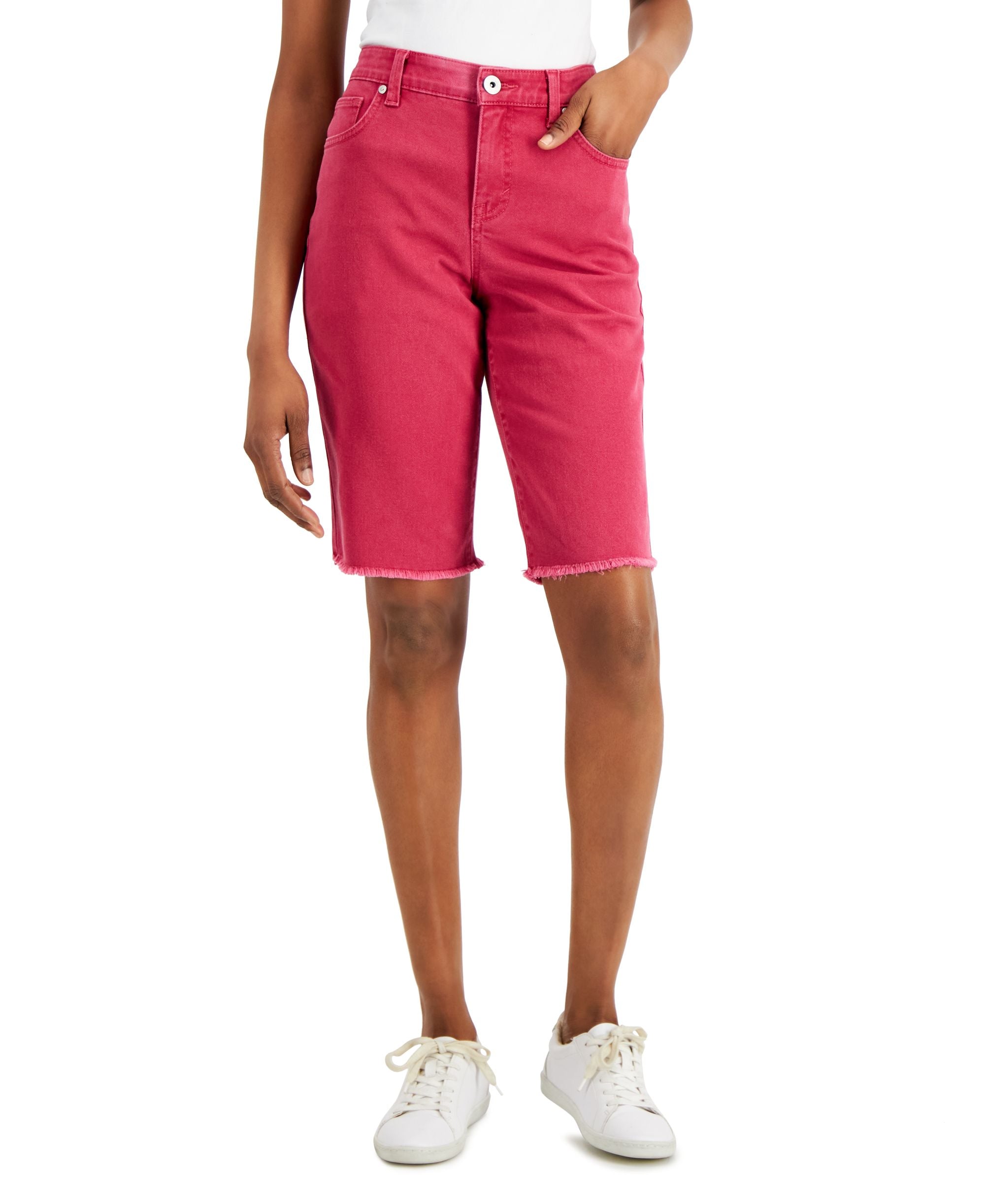 Style & Co Petite Raw Hem Bermuda Premium Shorts