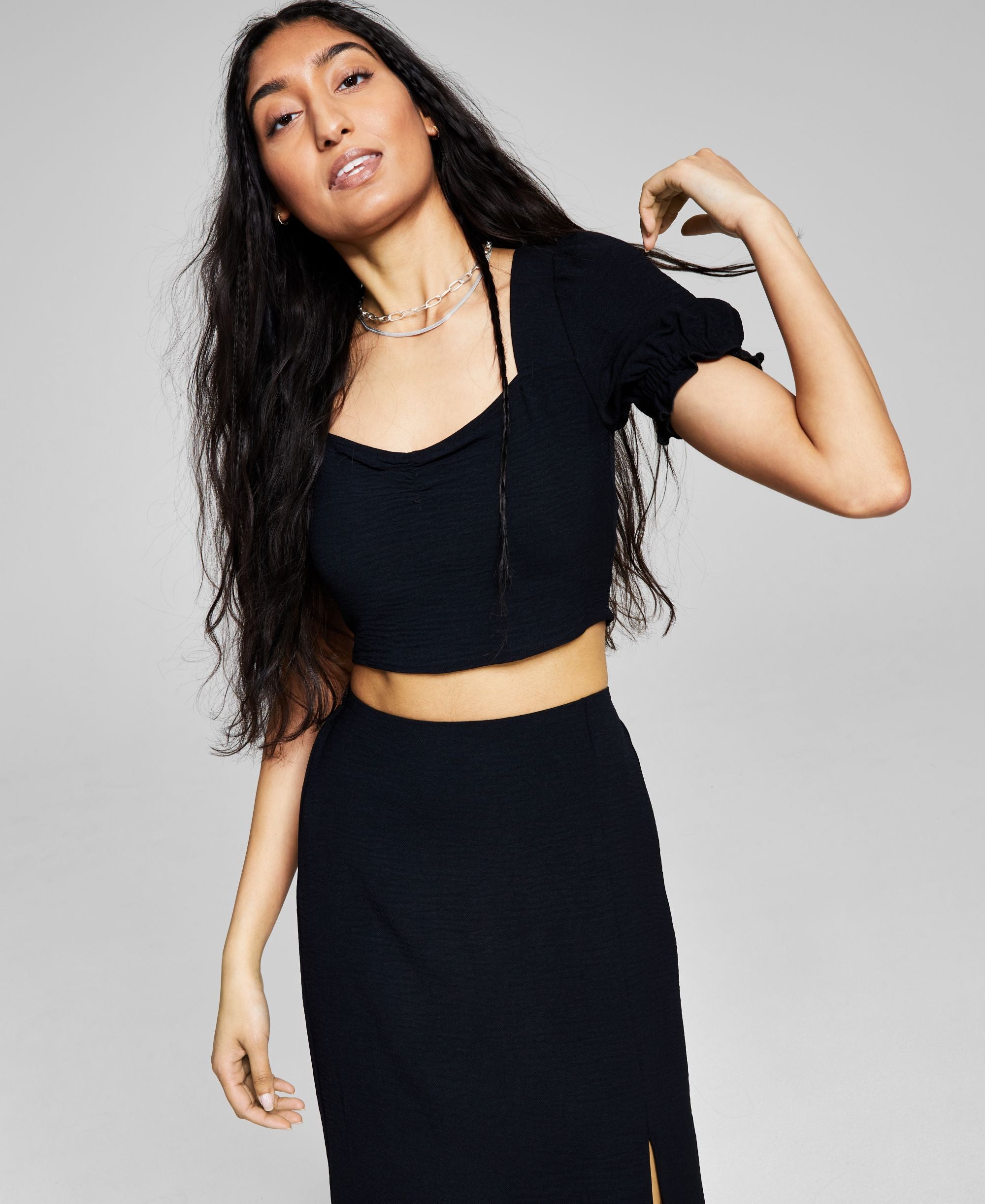 Now This Womens Tie Back Crop Premium Top