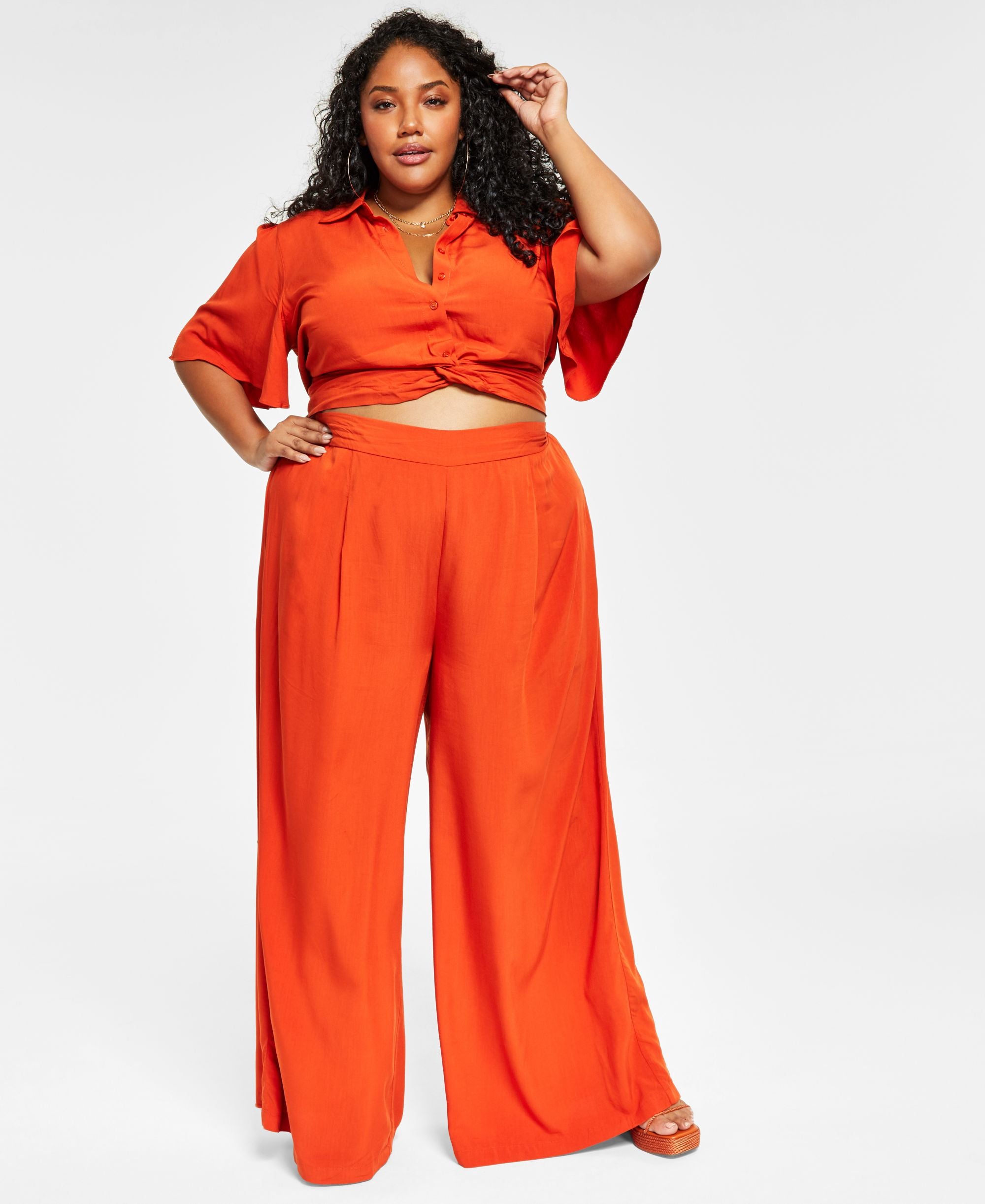 Nina Parker Modern Plus Size Wide-Leg Signature Pants
