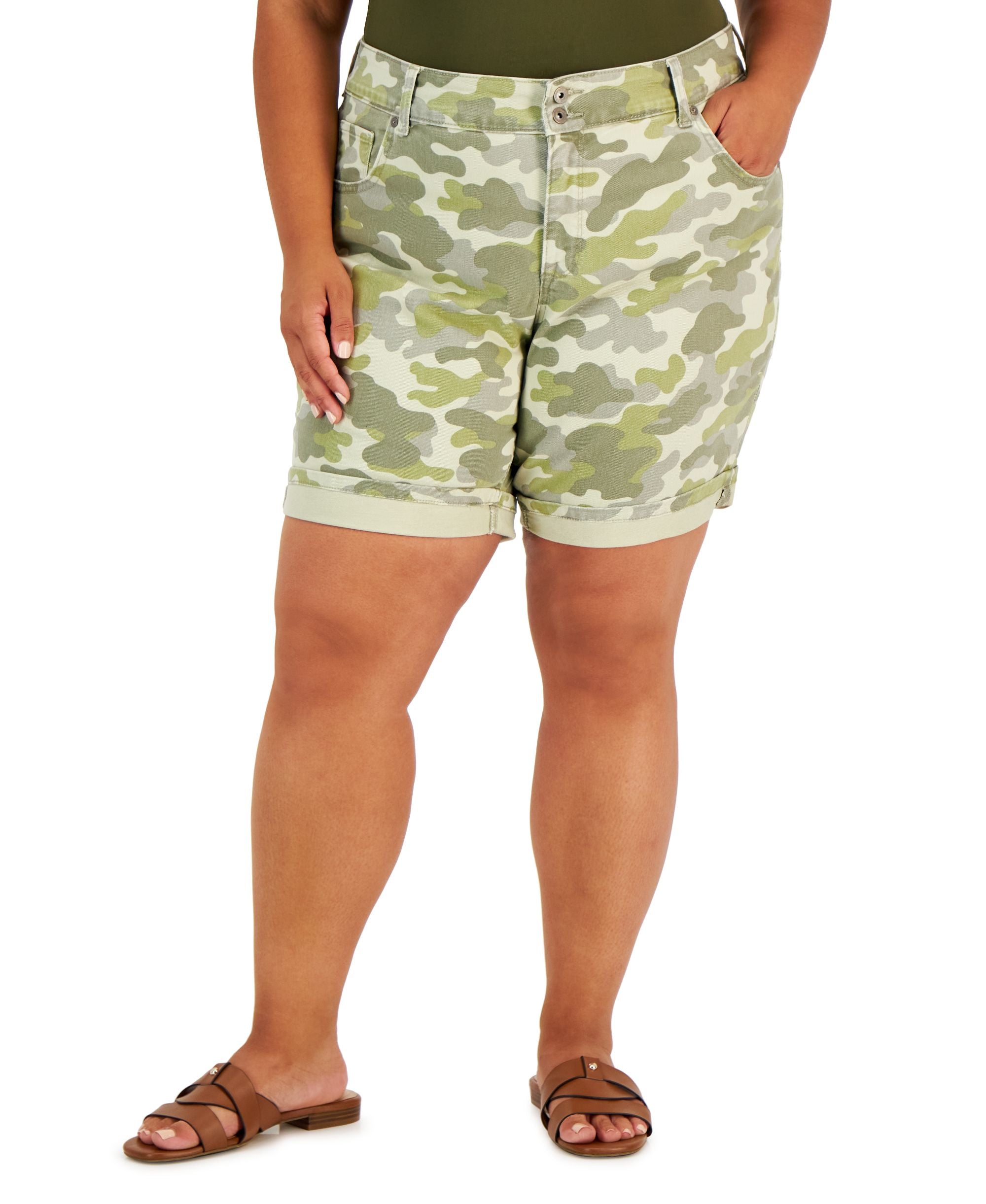 Style & Co Plus Size Printed Bermuda Premium Shorts