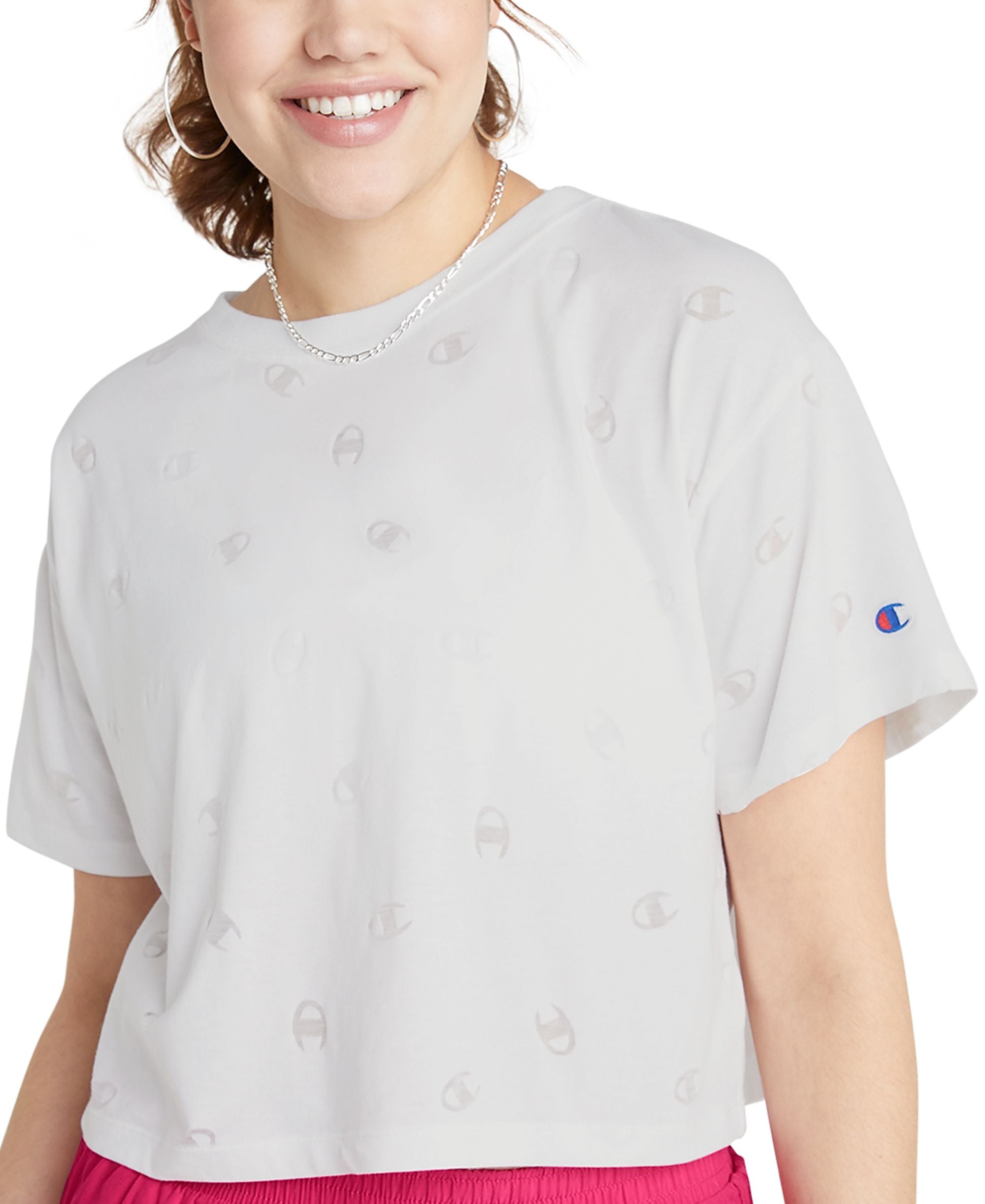 Champion Womens Logo Print Cropped T-Modern Shirt