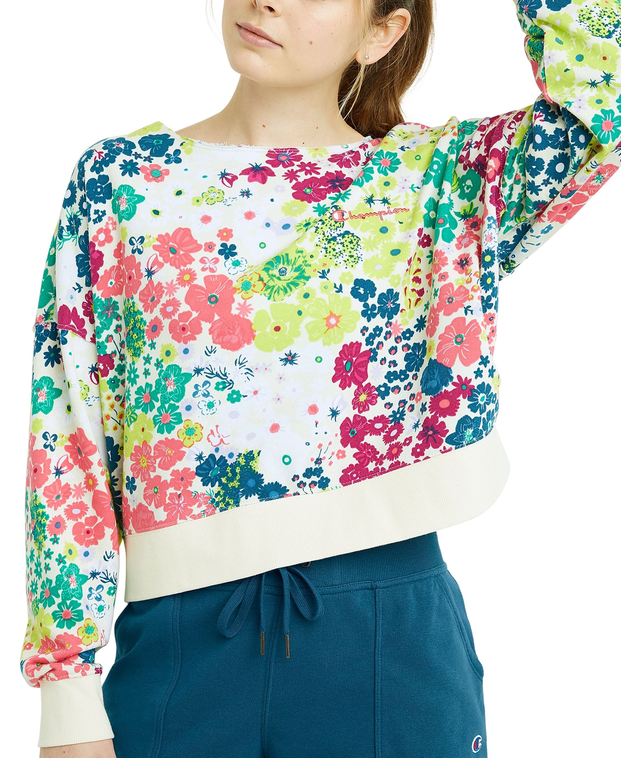 Champion Womens Campus Floral Print Sweatshirt