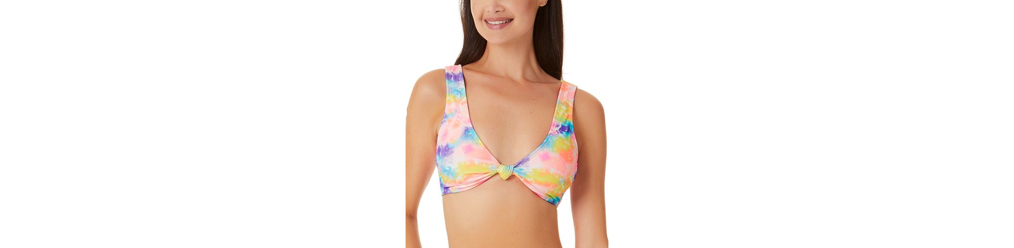 Juniors' Tie-Dyed Knotted Bralette Bikini Premium Top
