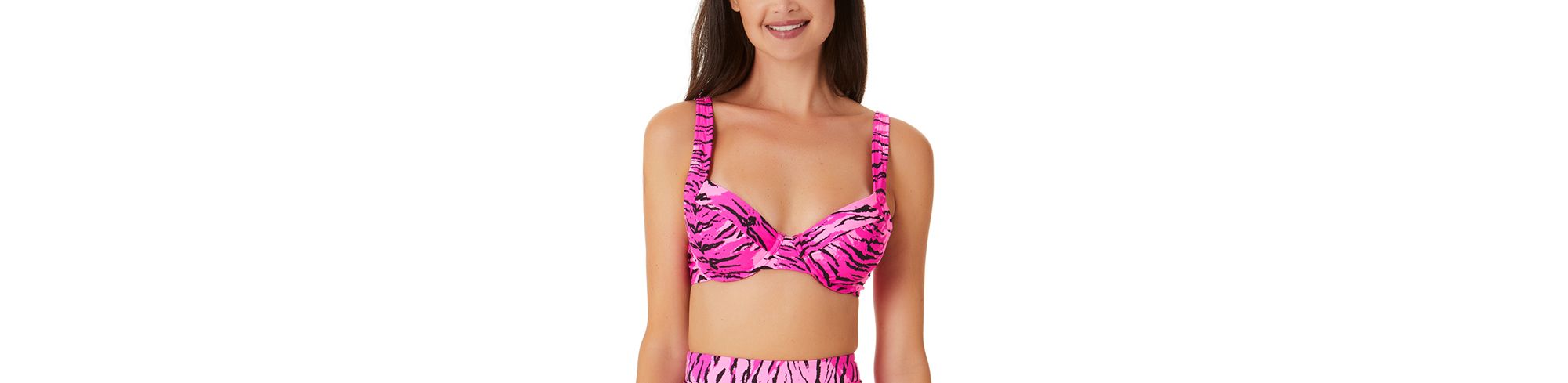 Juniors' Topaz Tiger Underwire Bralette Bikini Premium Top