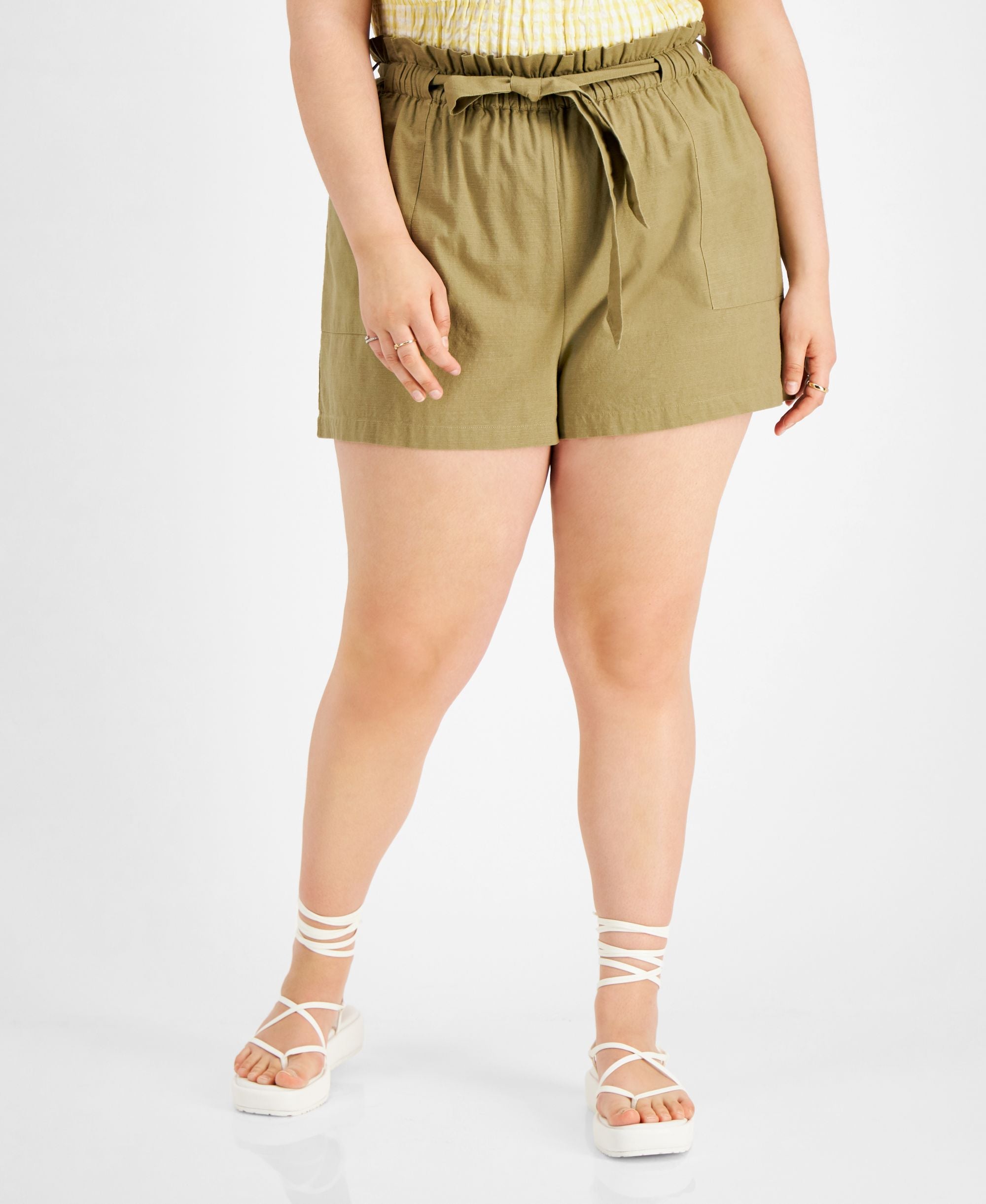 Now This Modern Plus Size Paperbag Premium Shorts