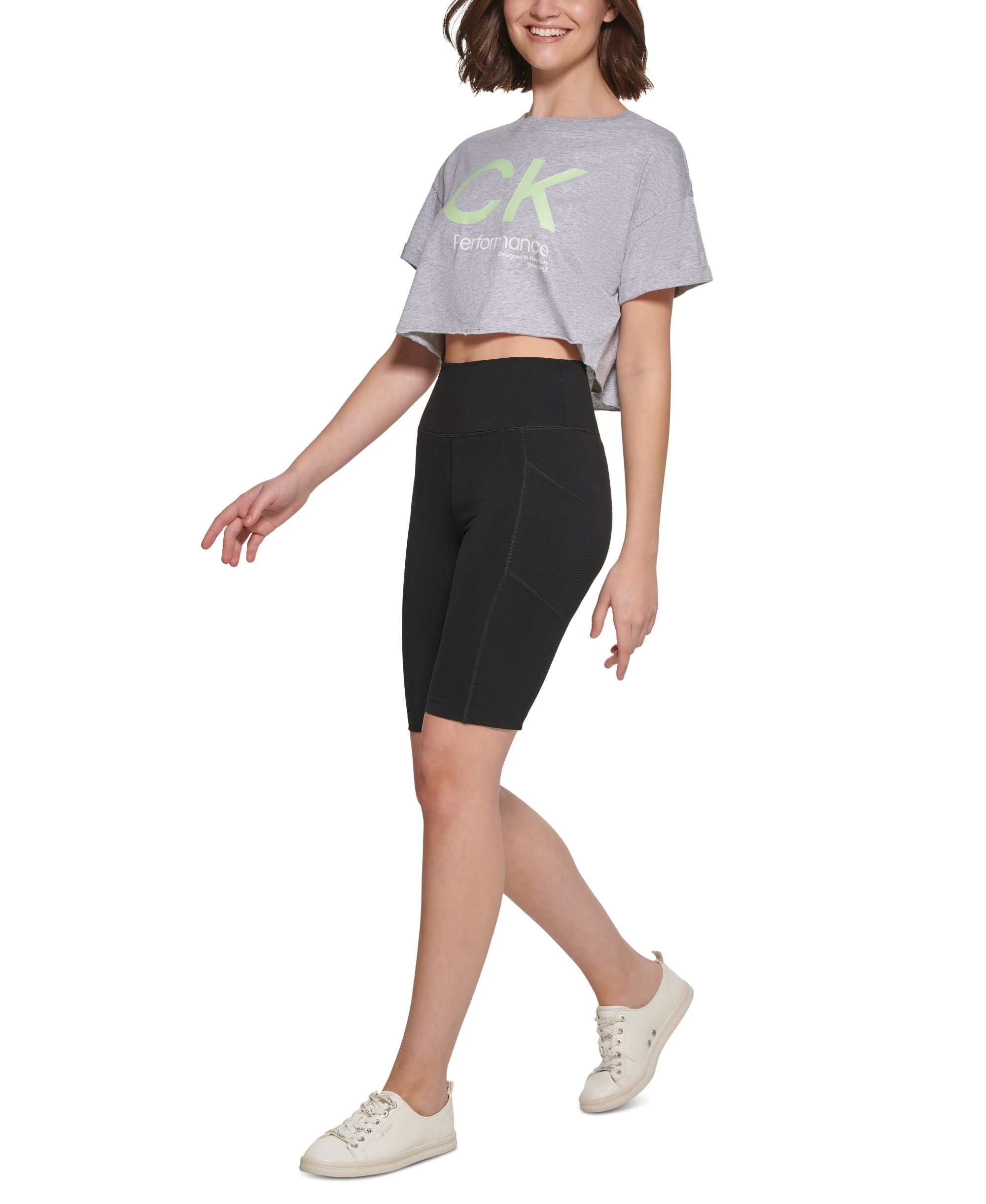 Calvin Klein Performance Womens Cropped Logo T-Modern Shirt