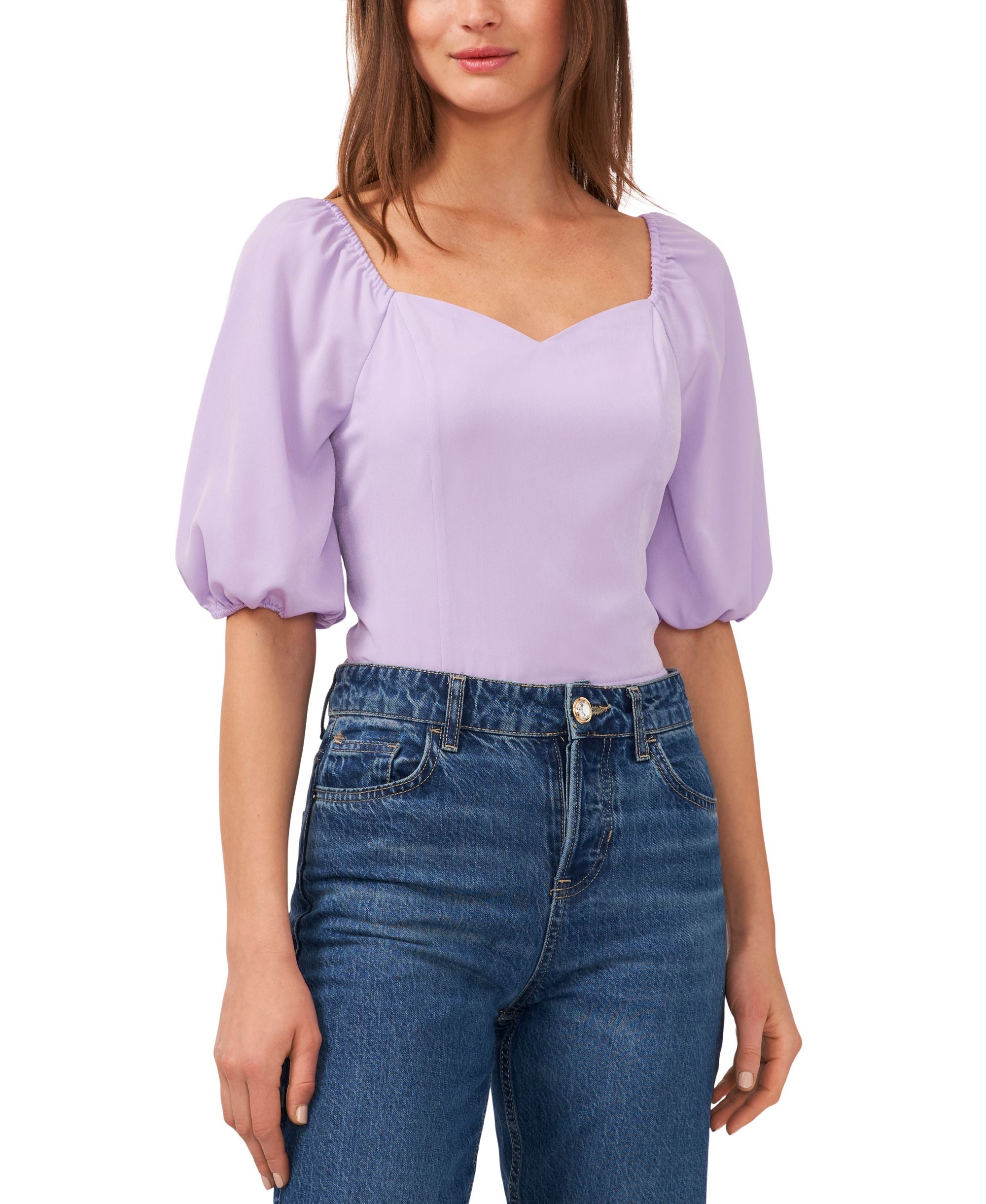 Riley Rae Womens Puff-Sleeve Premium Top