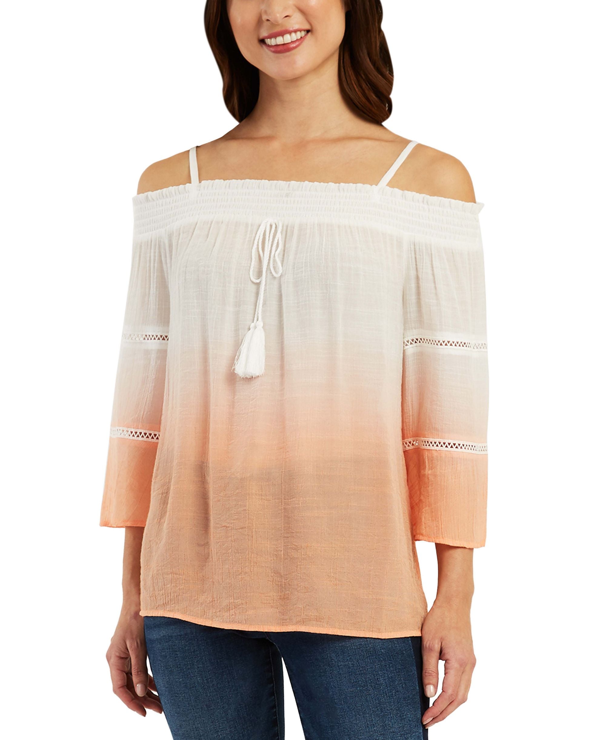 Juniors' Ombr&eacute; Off-The-Shoulder Premium Top