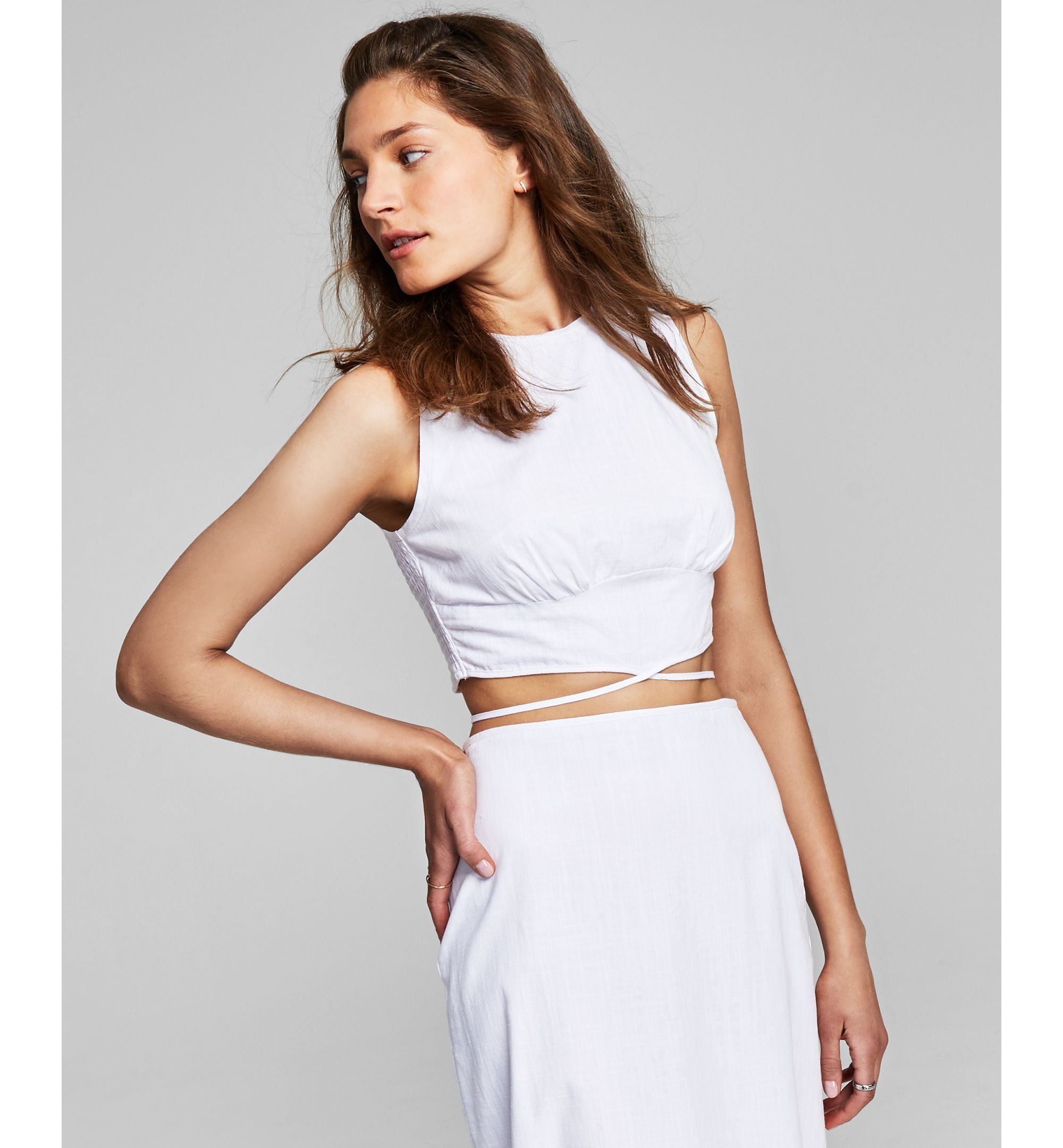 Now This Womens Tie-Waist Premium Top