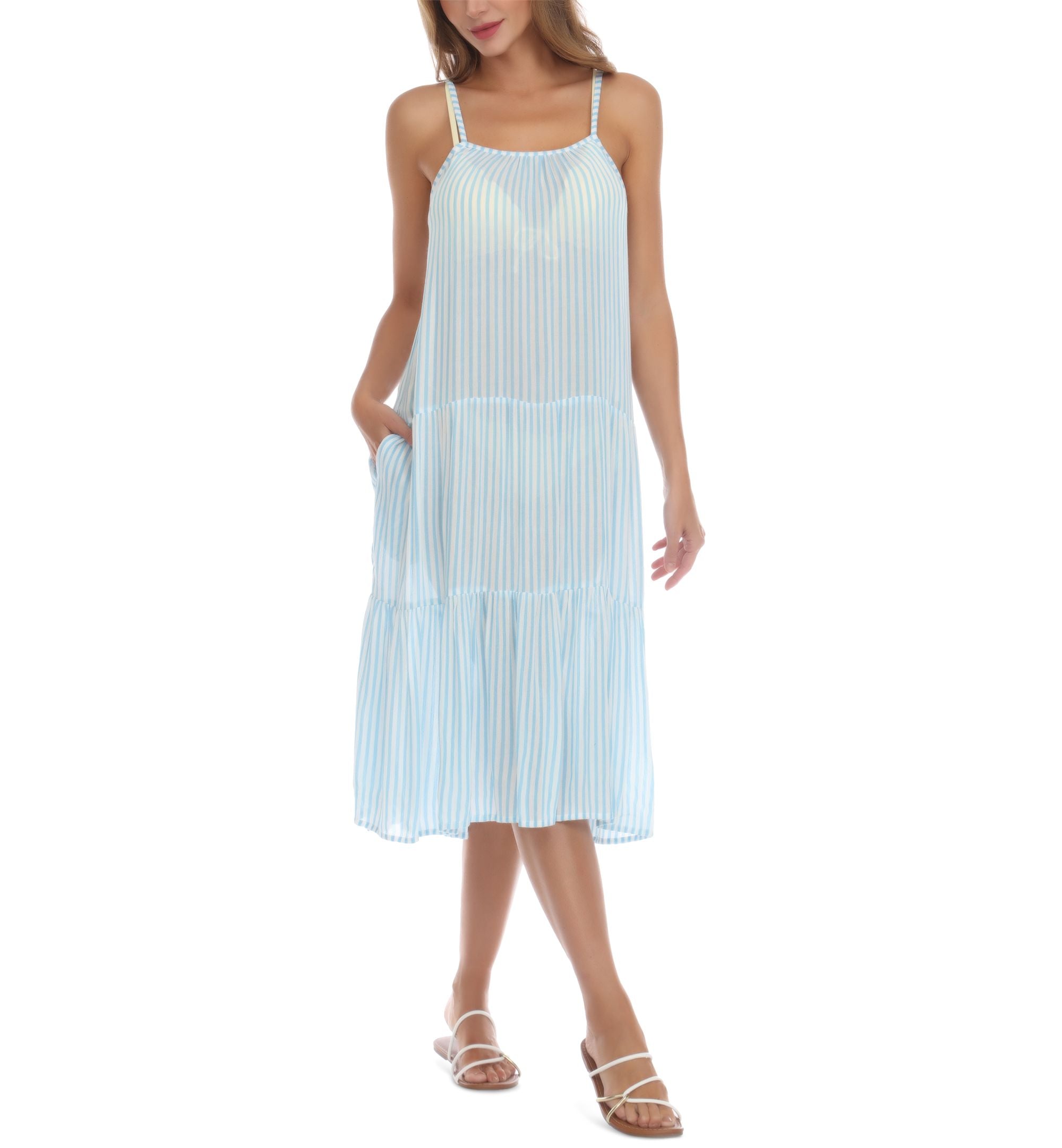Women's Tiered Flounce Dress Cover-Up