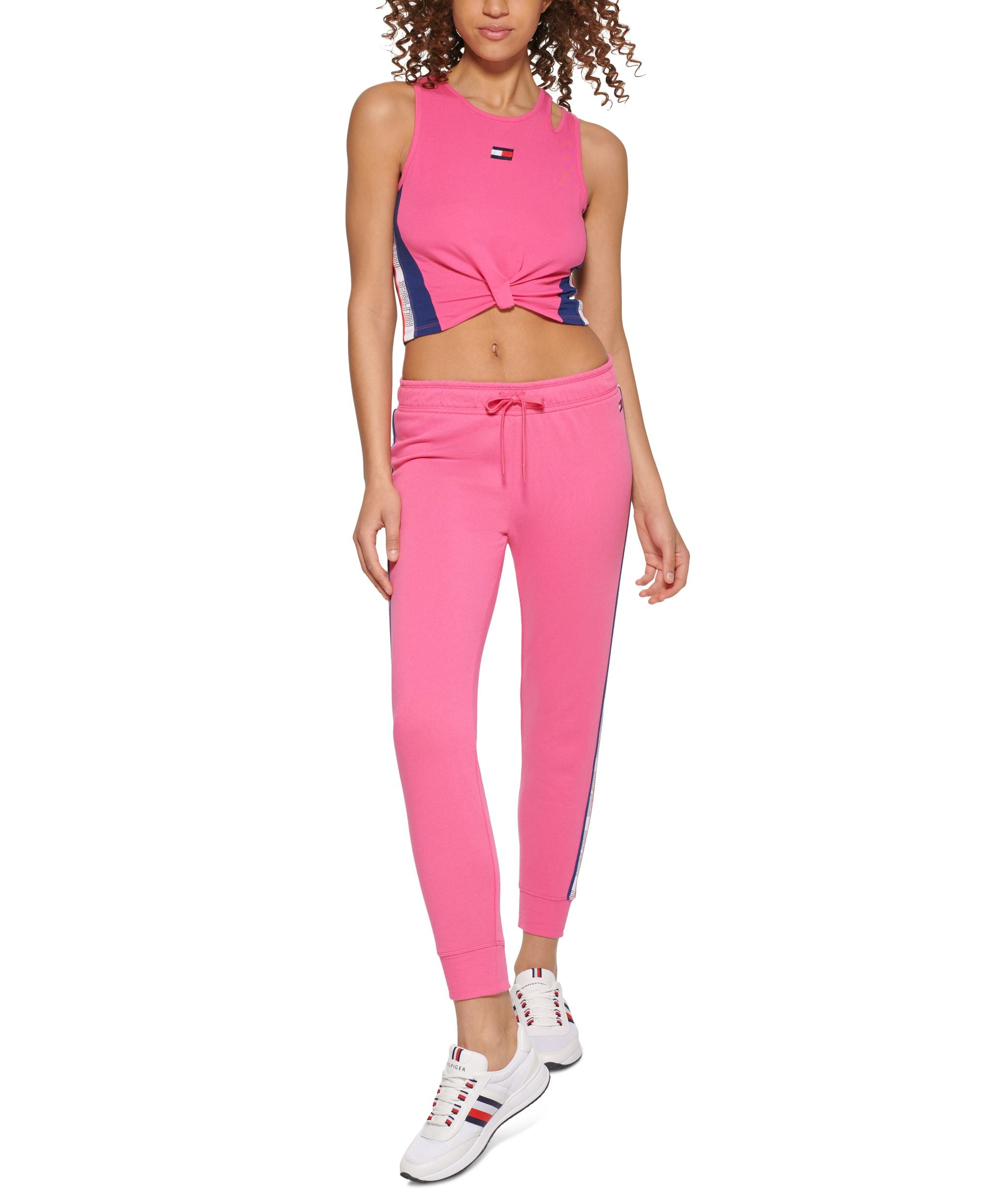 Tommy Hilfiger Sport Womens Cropped Twist Hem Tank Premium Top